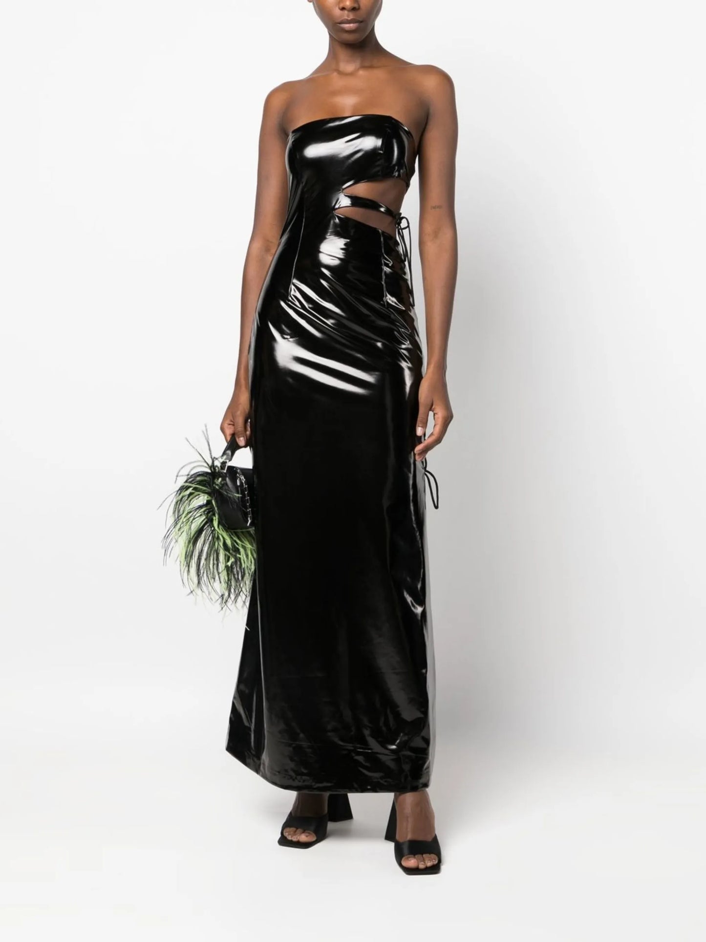 strapless cut-out maxi-dress