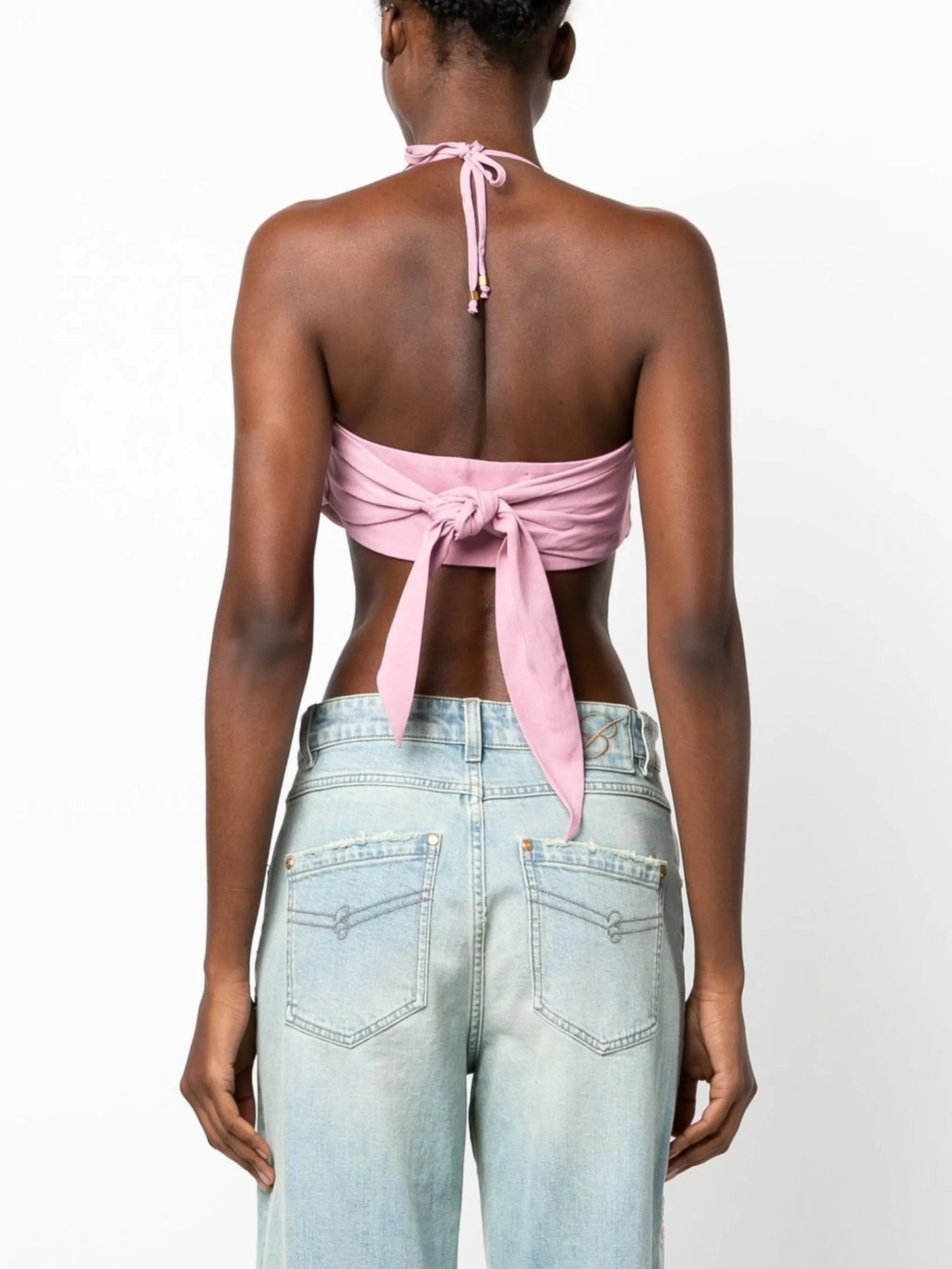 floral-embroidered crop-top