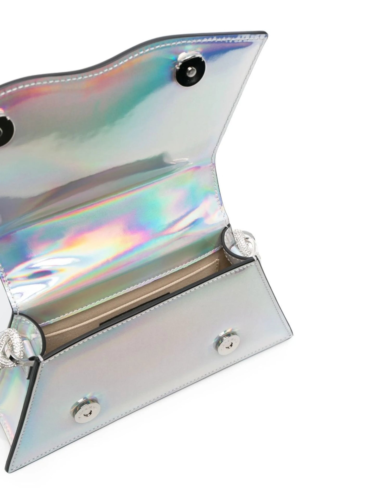 Iridescent Effect Bow Detail Mini Bag