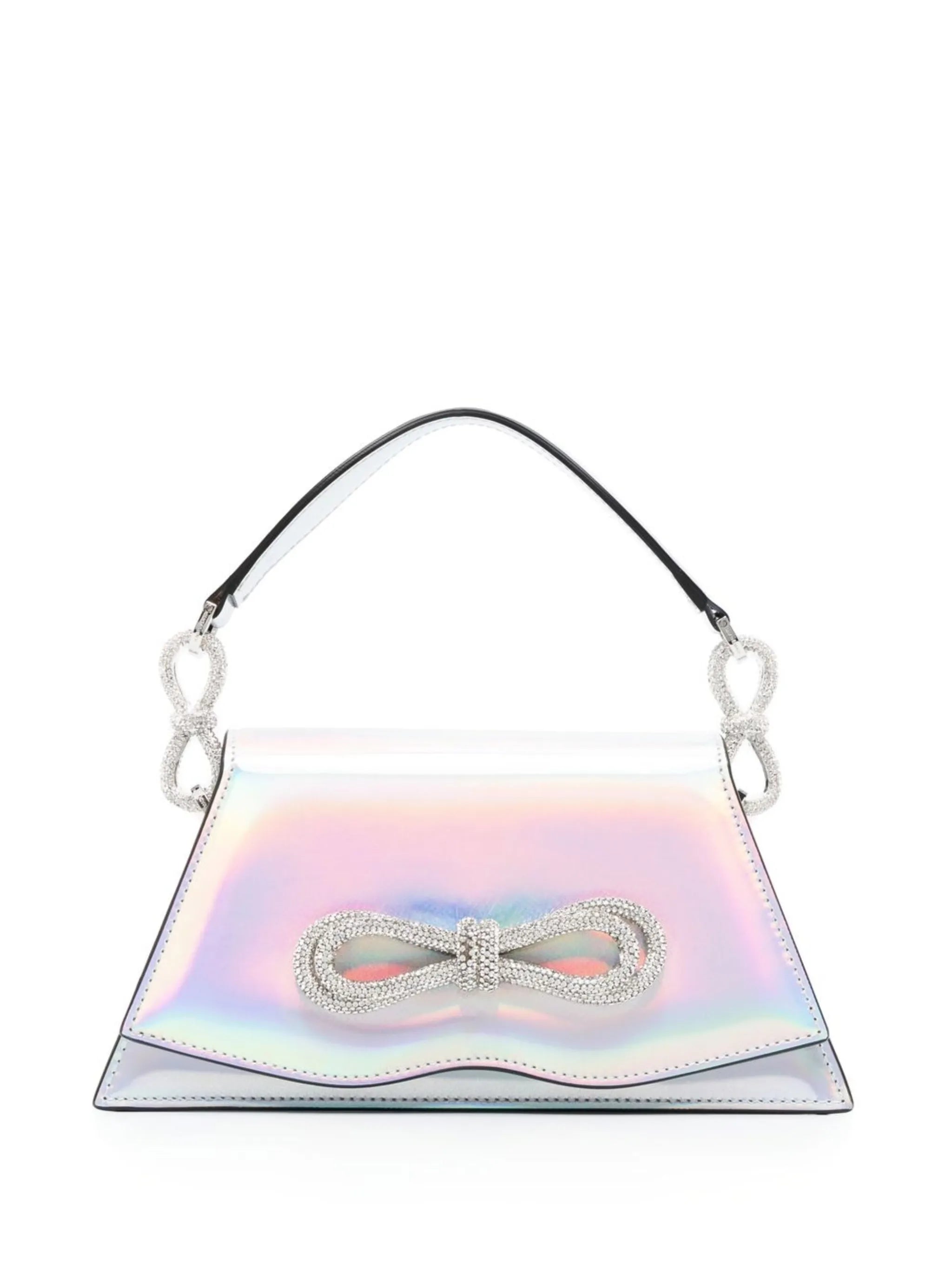 Iridescent Effect Bow Detail Mini Bag