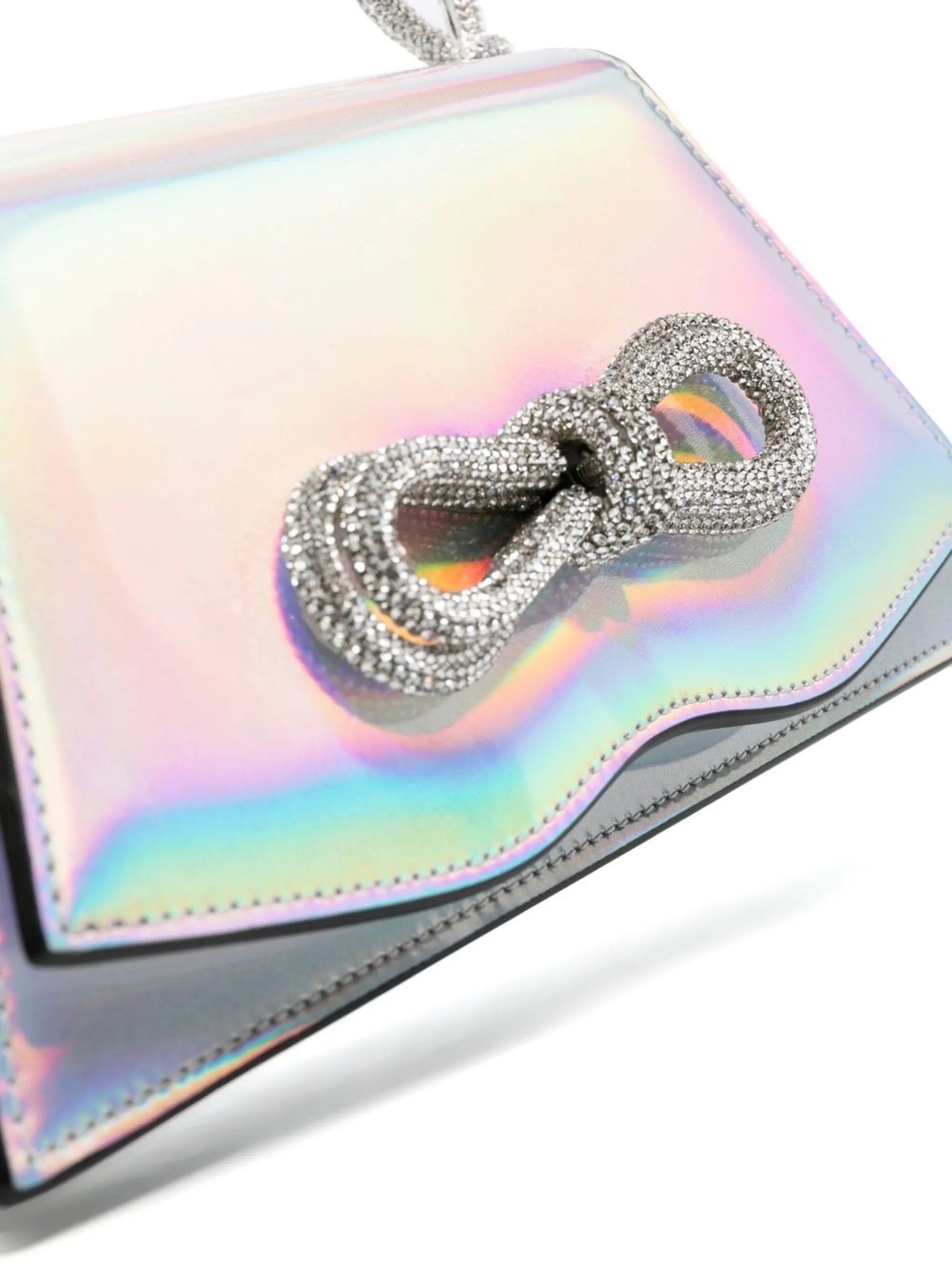 Iridescent Effect Bow Detail Mini Bag