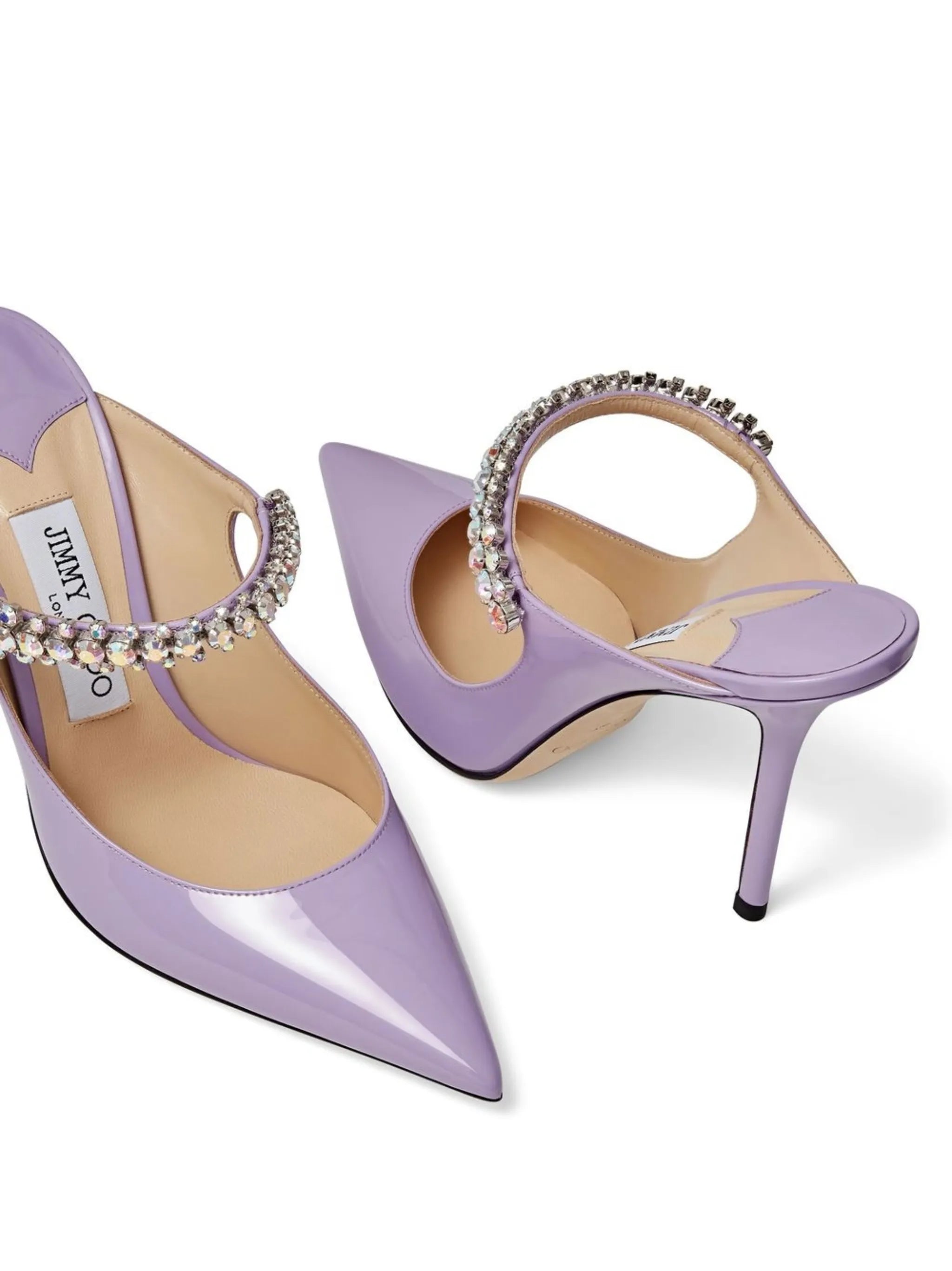 Bing 100mm crystal-embellished mules