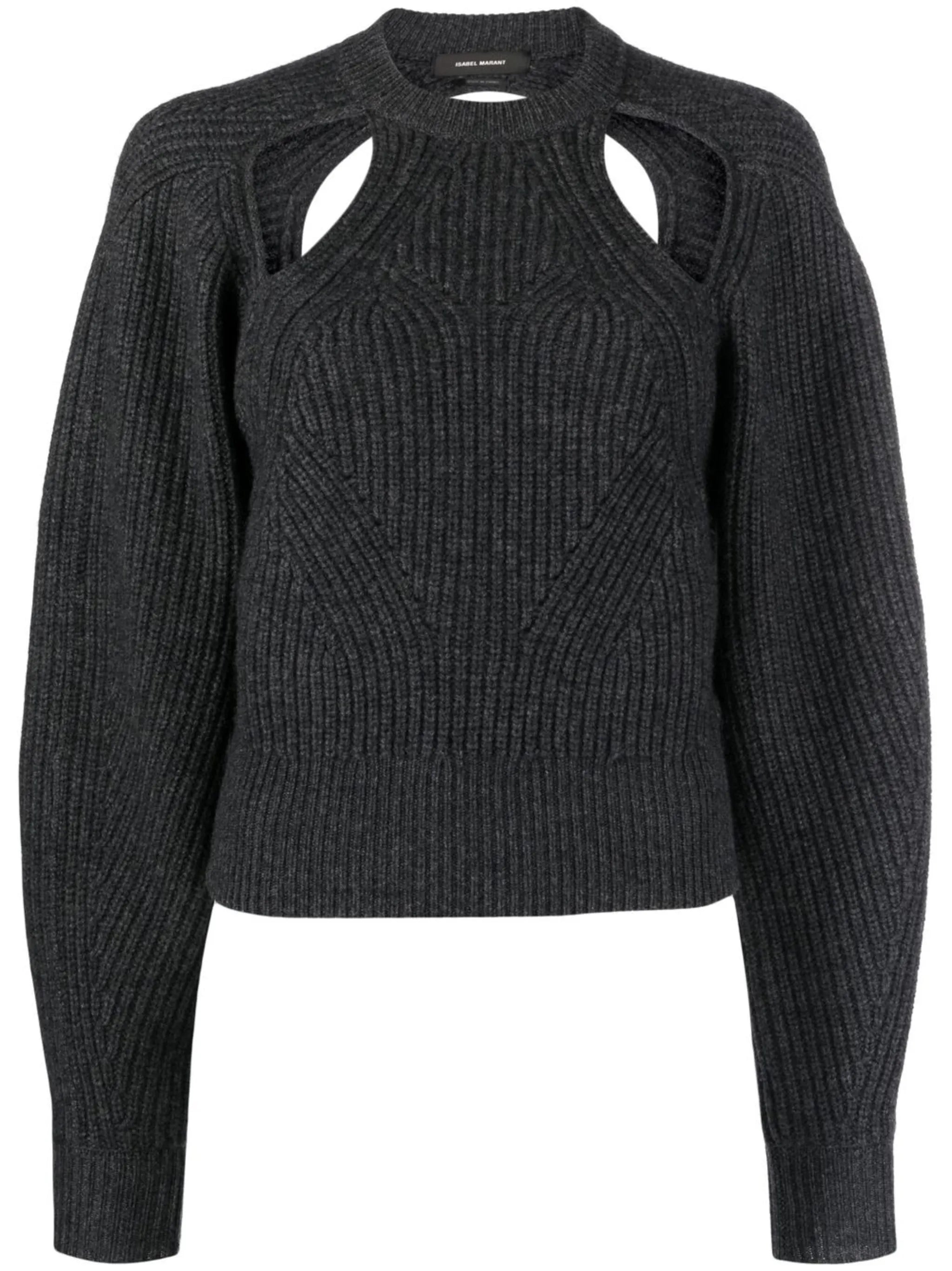 cut out-detail ribbed jumper