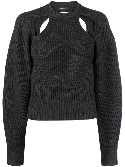 cut out-detail ribbed jumper