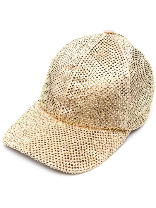 crystal-embellished satin baseball cap