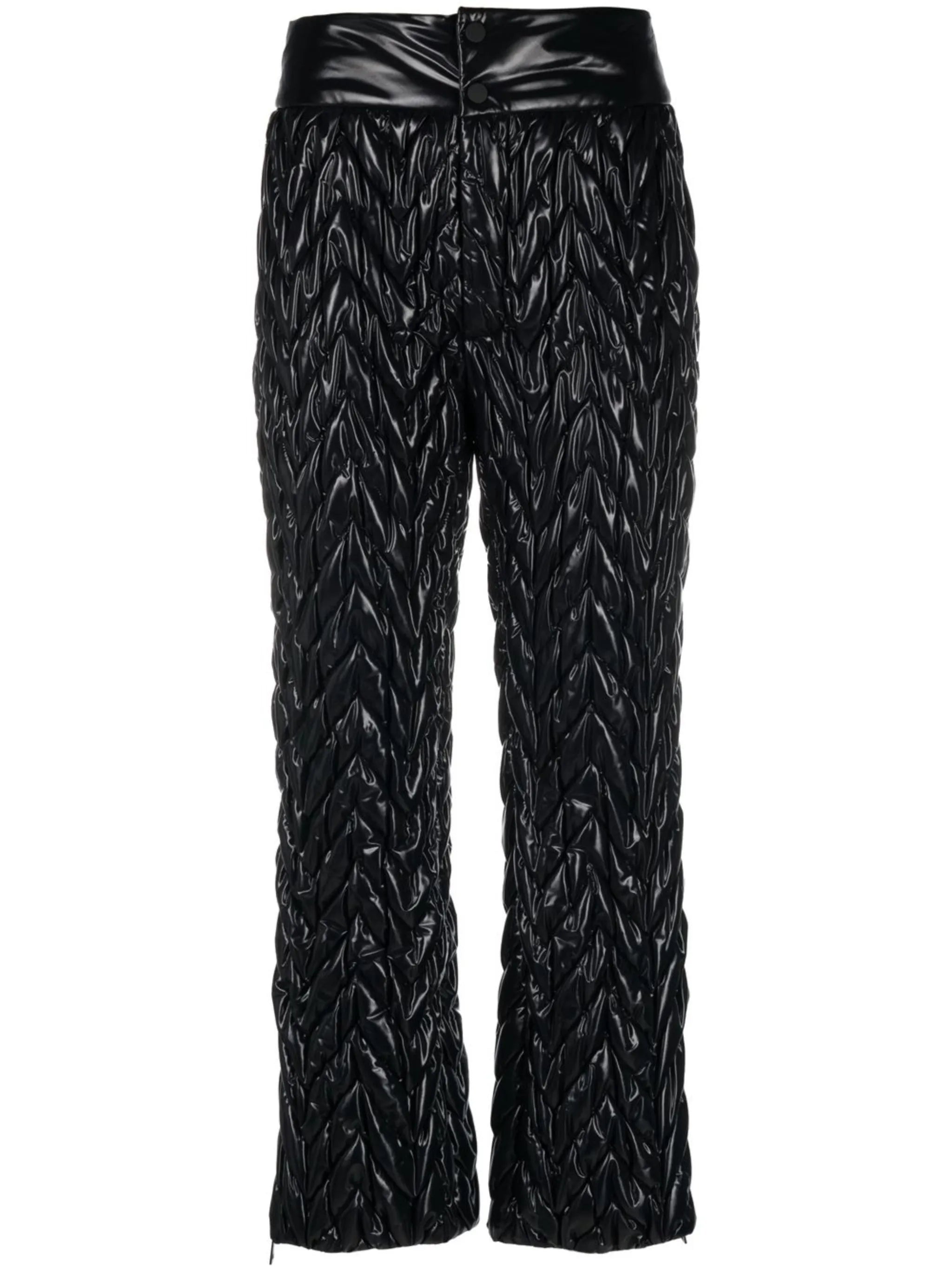 chevron-quilt straight-leg ski trousers