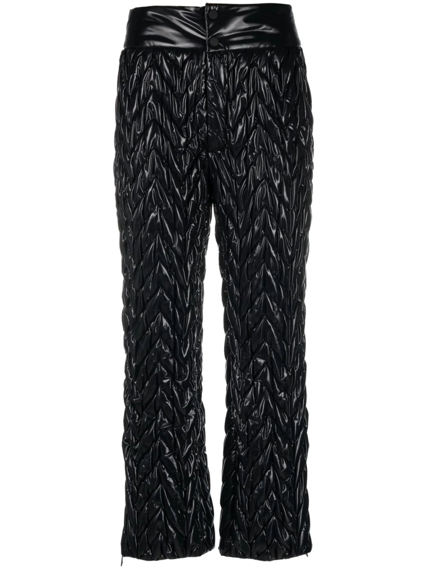 chevron-quilt straight-leg ski trousers
