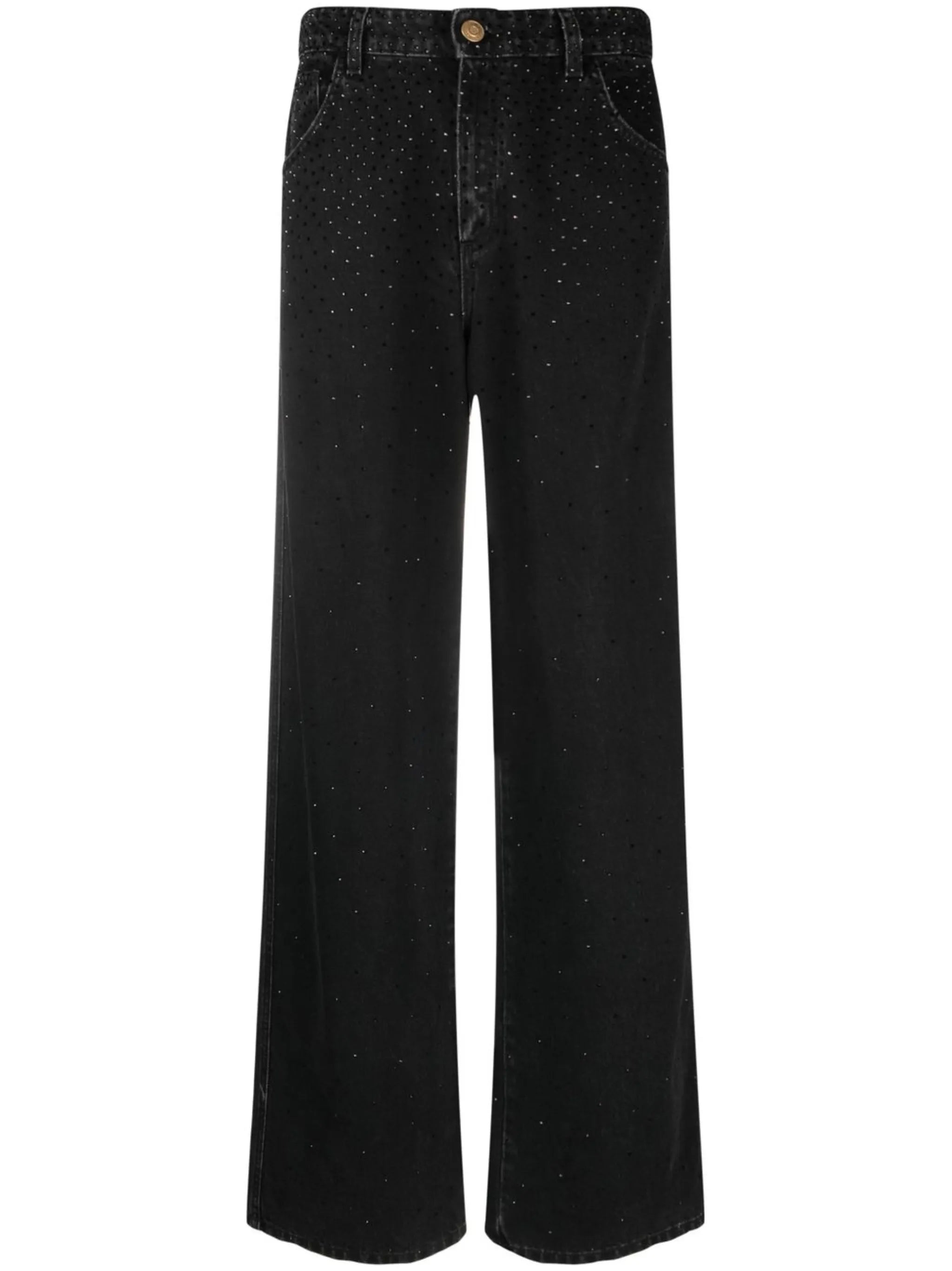 gem-embellished straight-leg jeans
