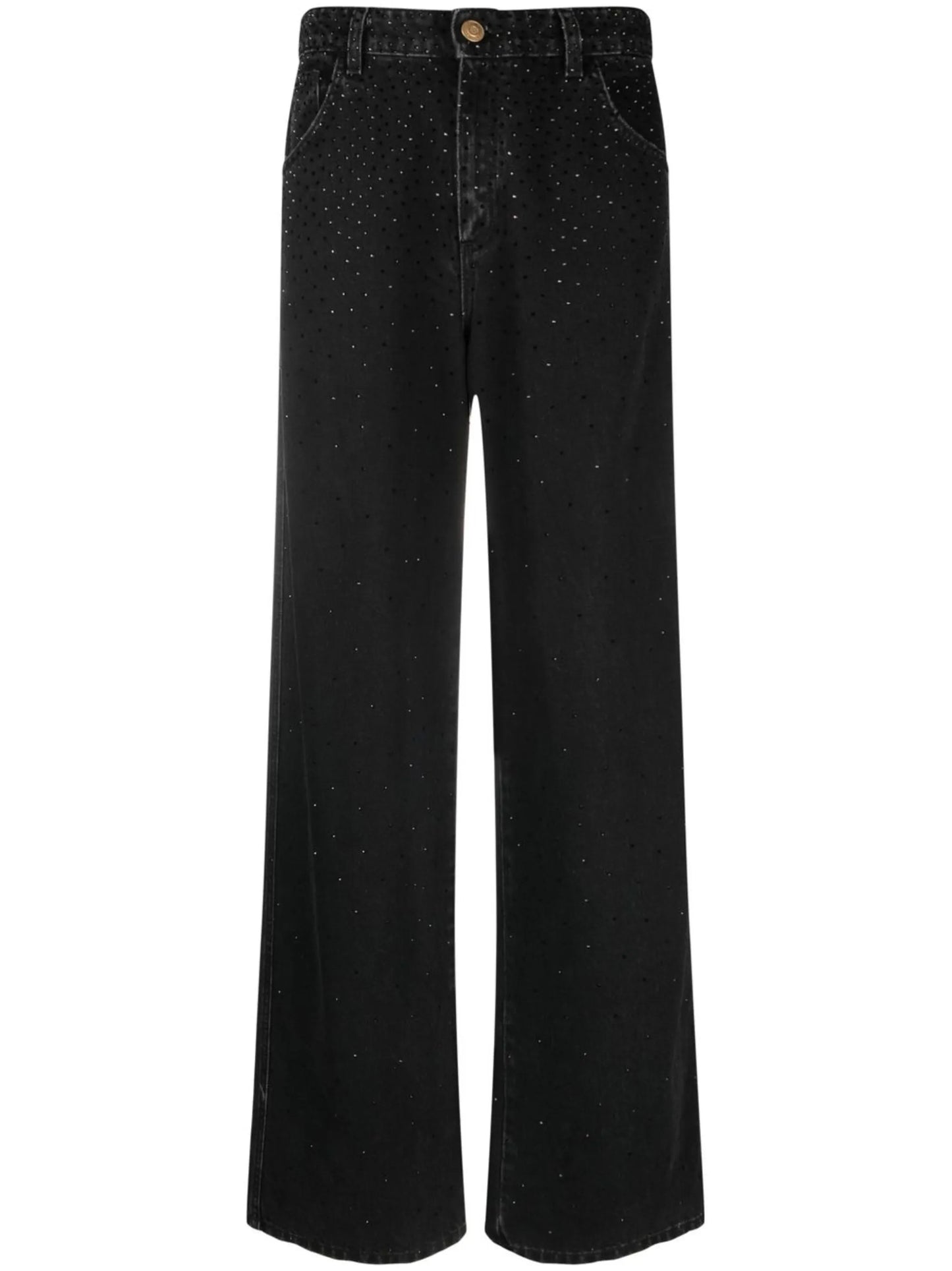 gem-embellished straight-leg jeans