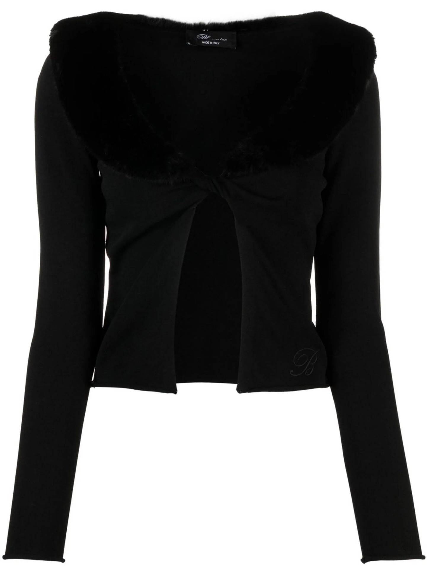 faux-fur collar cardigan