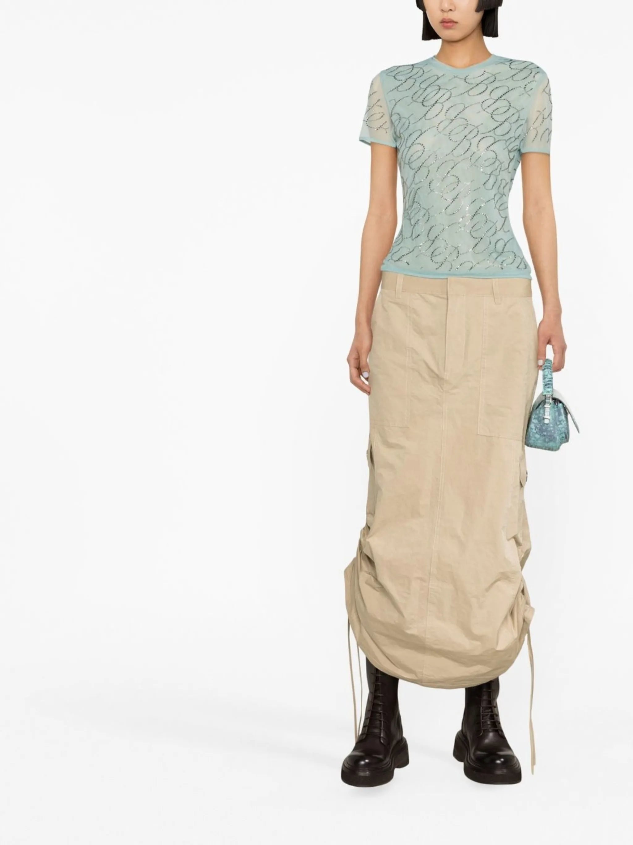 logo-studded short-sleeved T-shirt