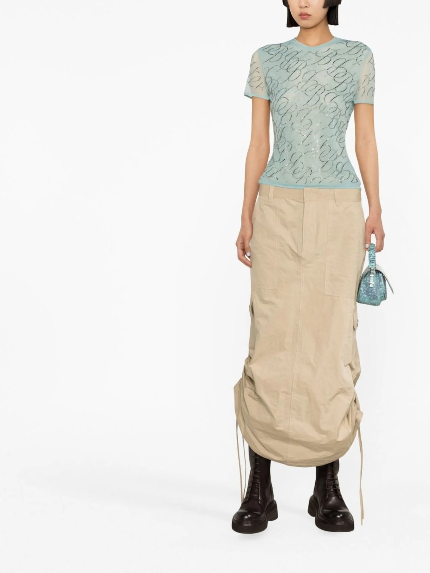 logo-studded short-sleeved T-shirt