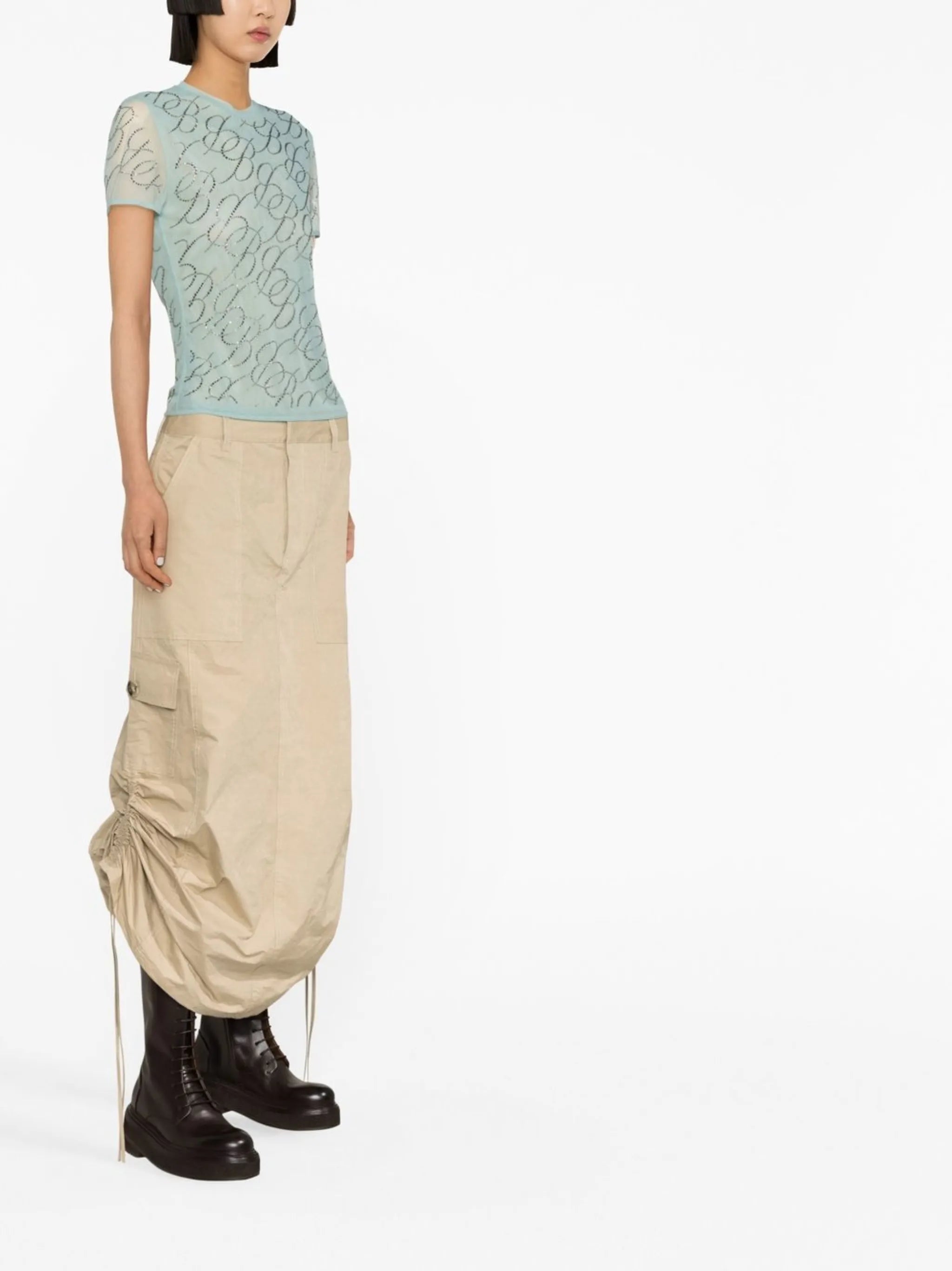 logo-studded short-sleeved T-shirt