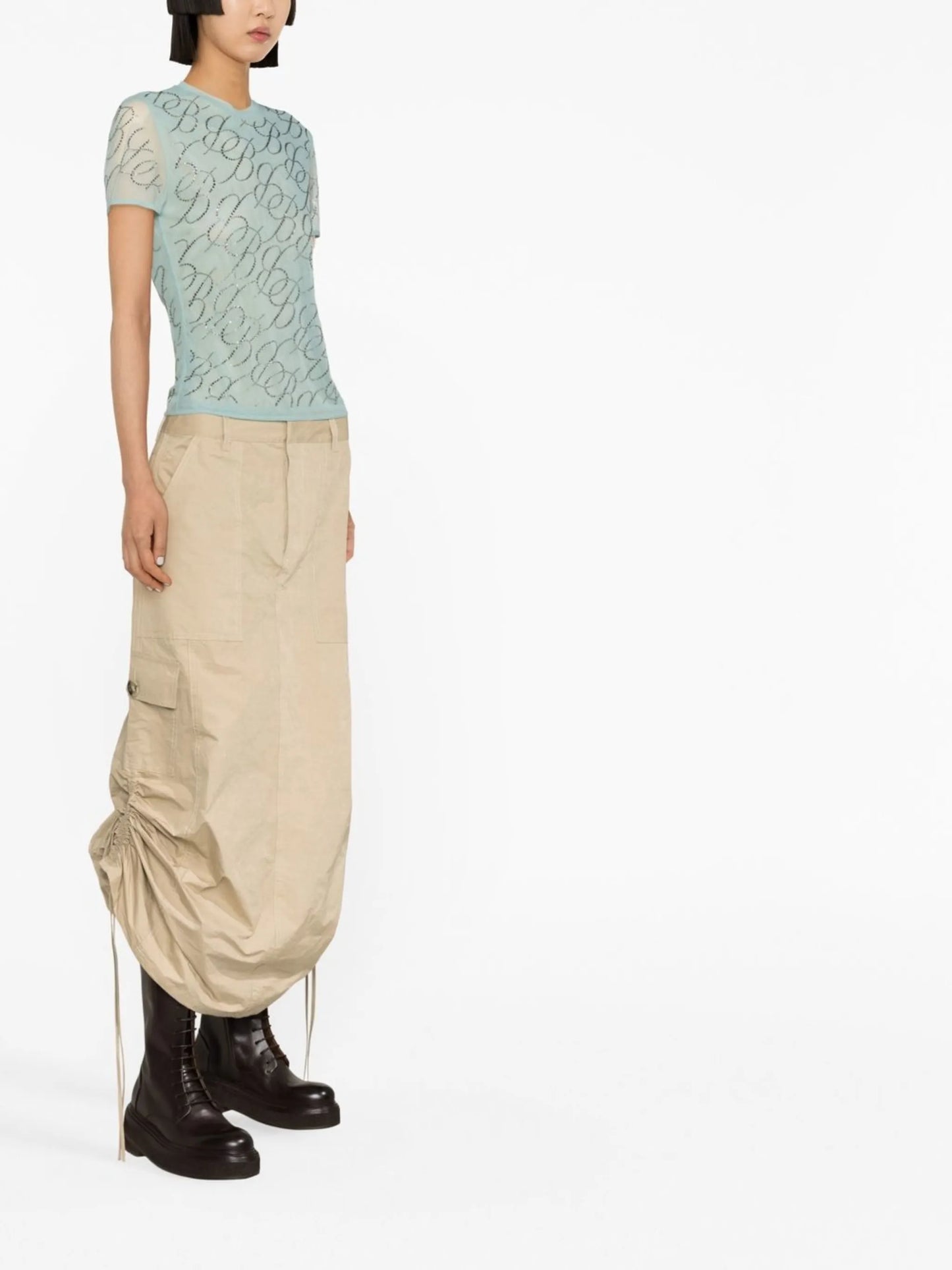 logo-studded short-sleeved T-shirt