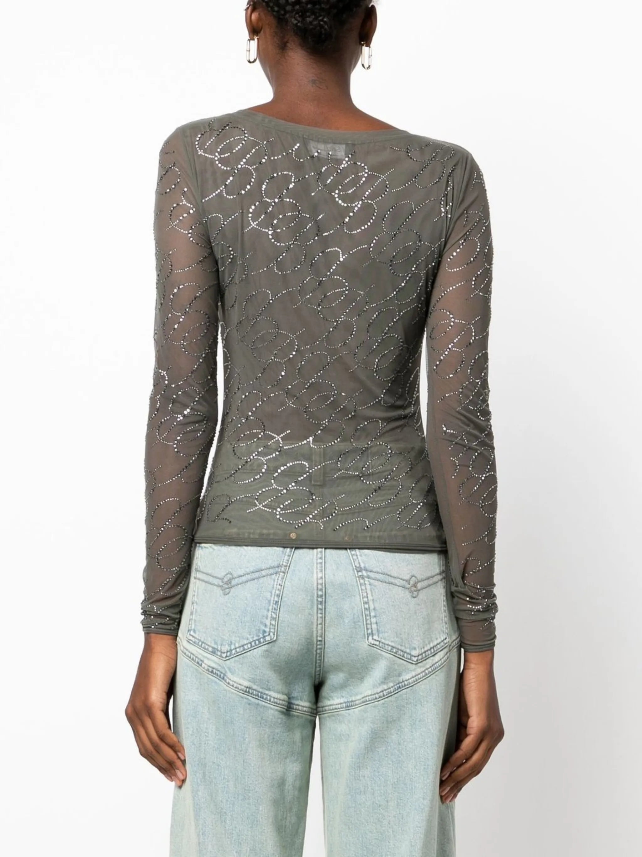 scoop-neck jersey top