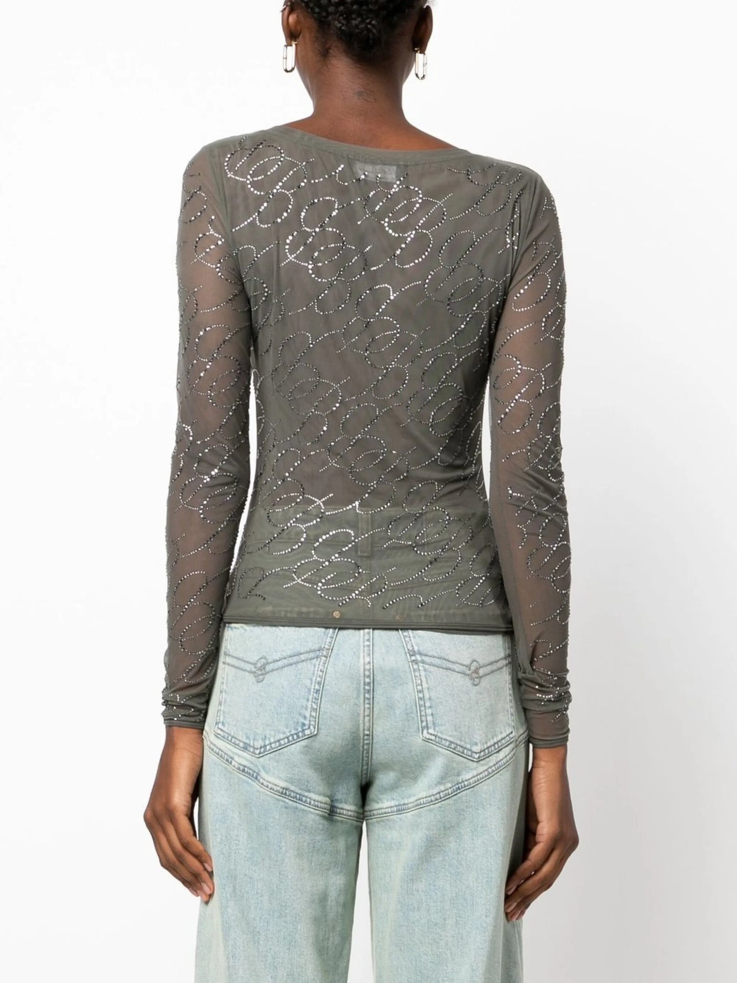 scoop-neck jersey top