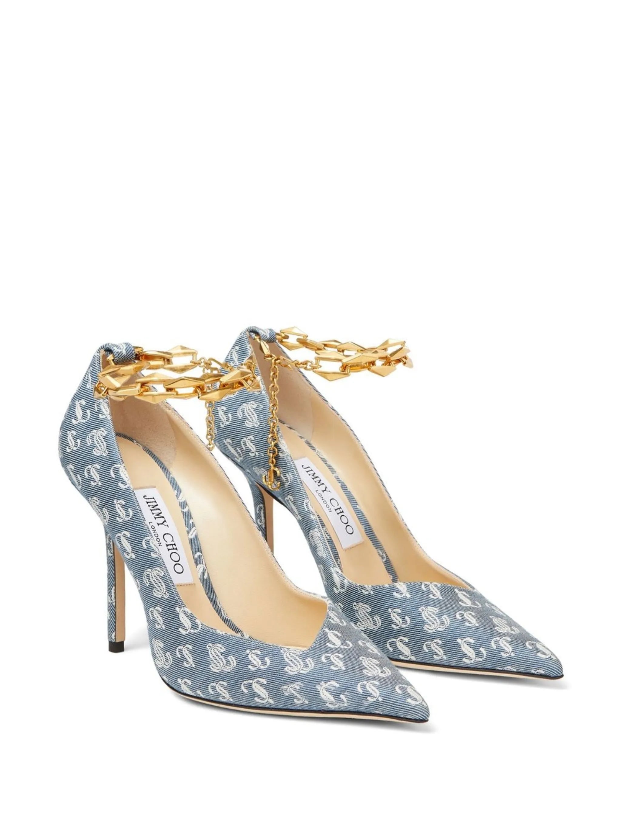 all-over logo-print pumps