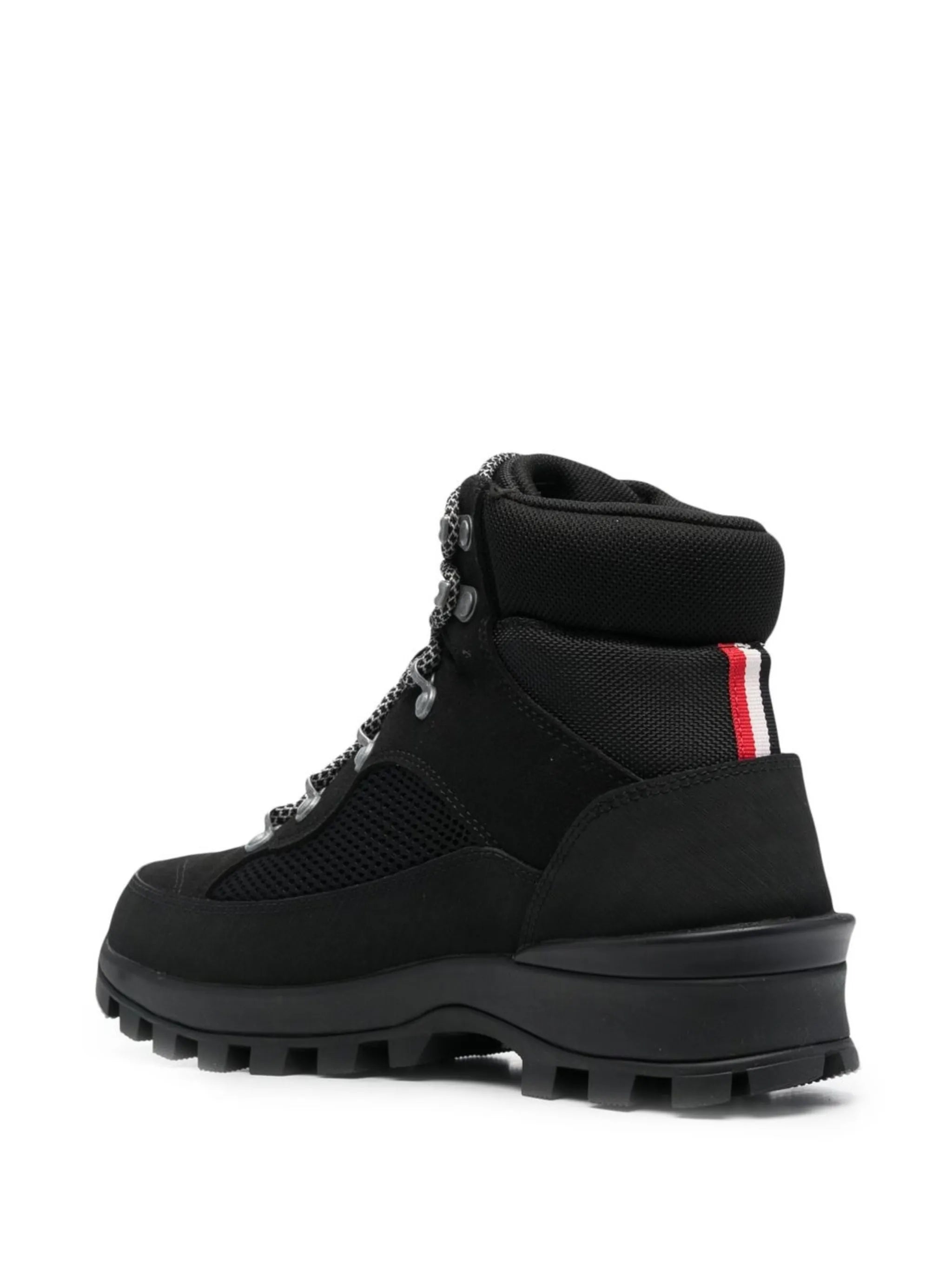 Black Explorer Commando Lace-Front Boots