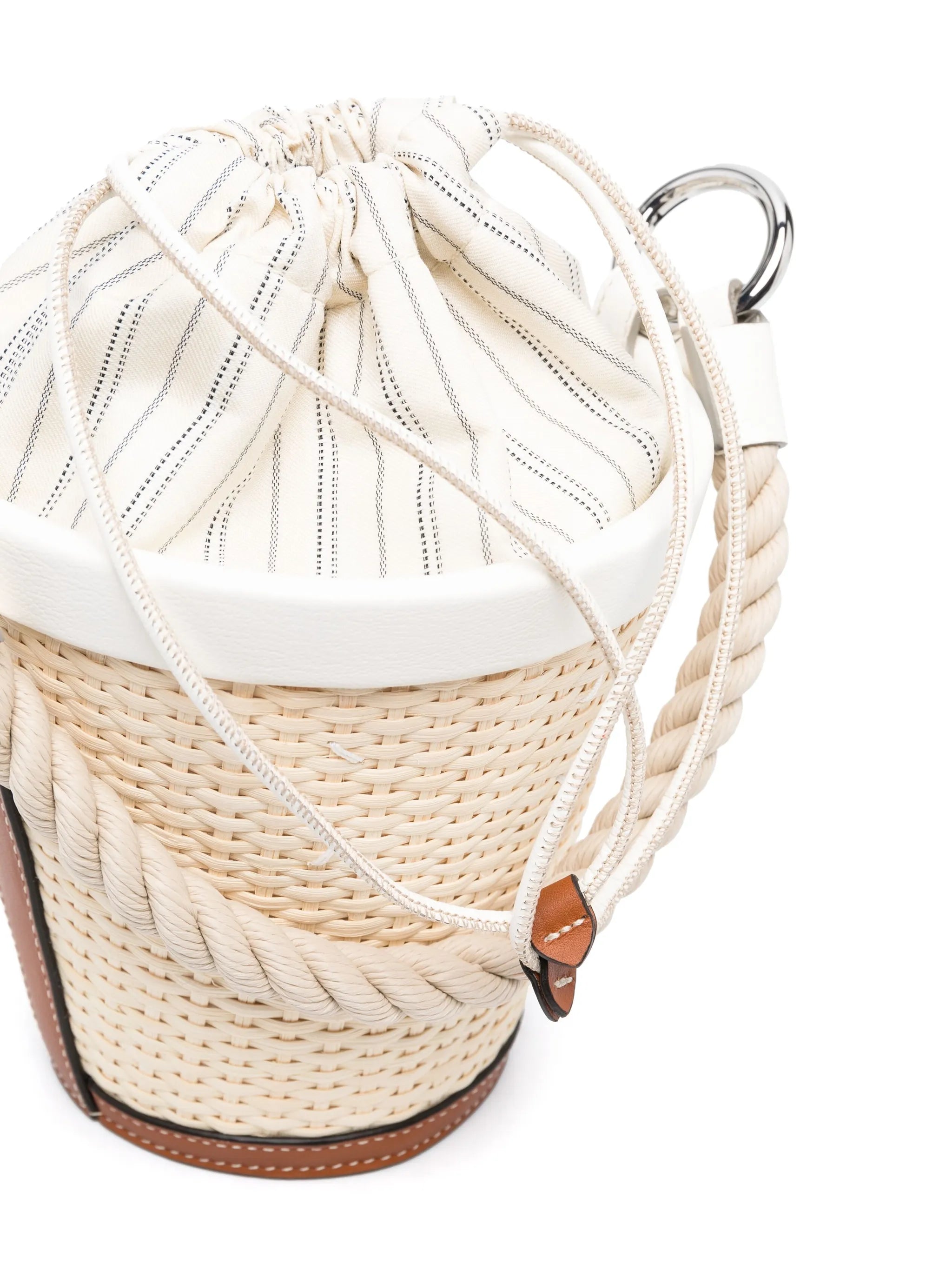 rope-handle woven bucket bag