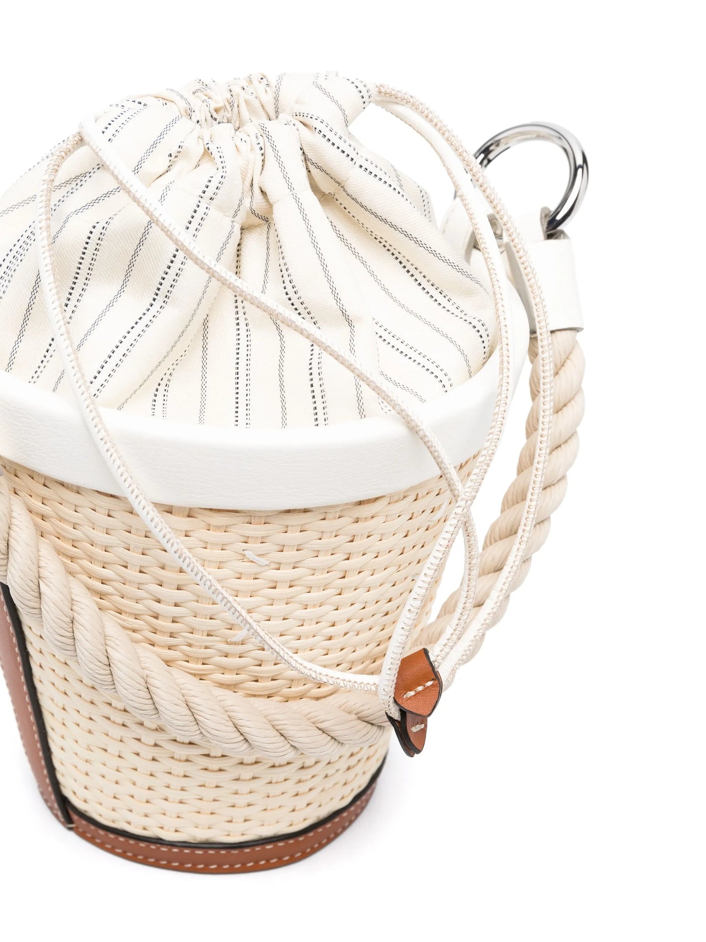 rope-handle woven bucket bag