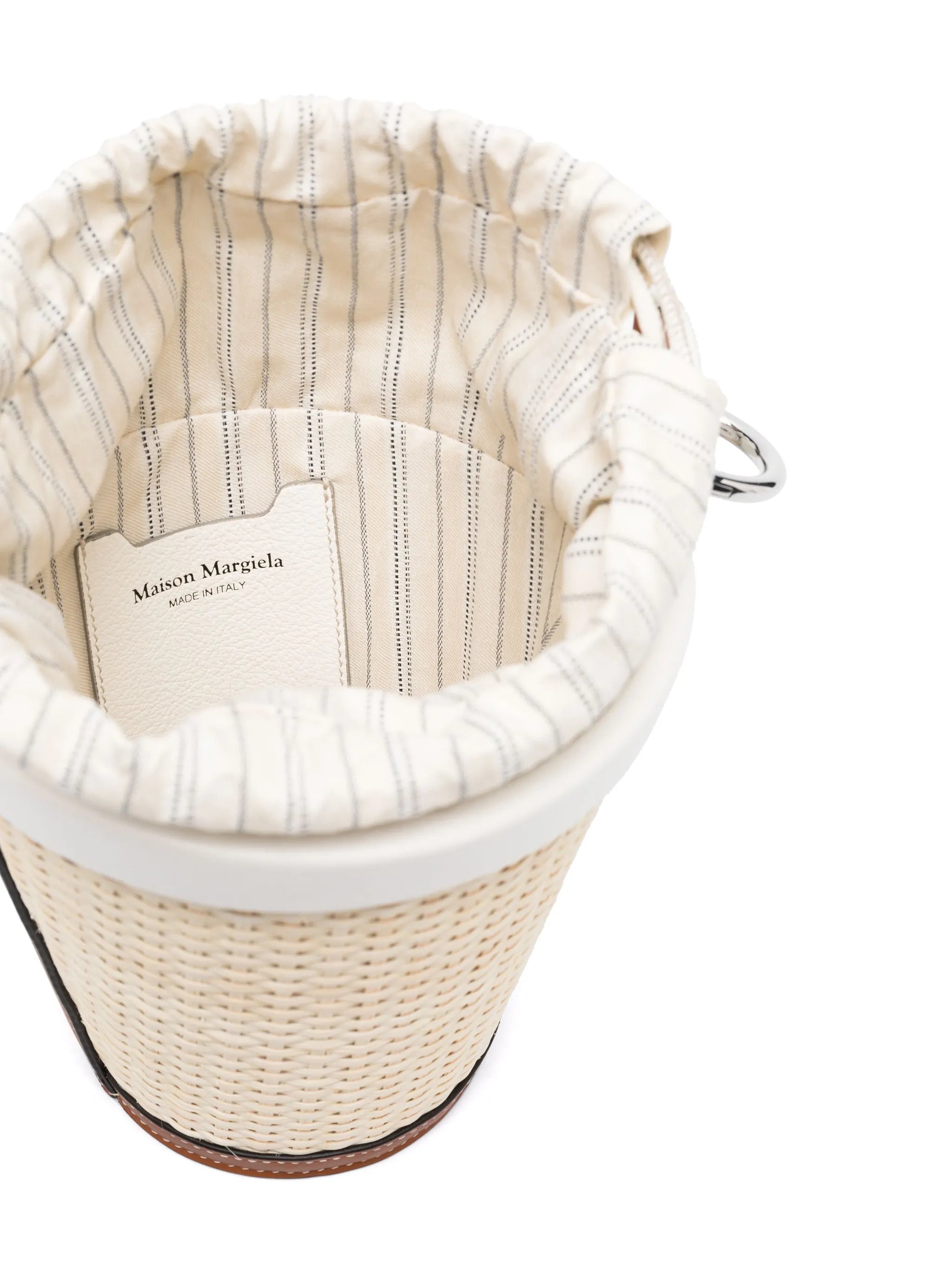 rope-handle woven bucket bag
