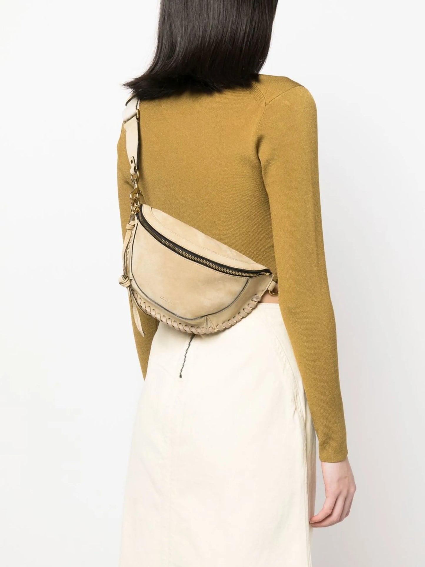 stitched edge shoulder bag