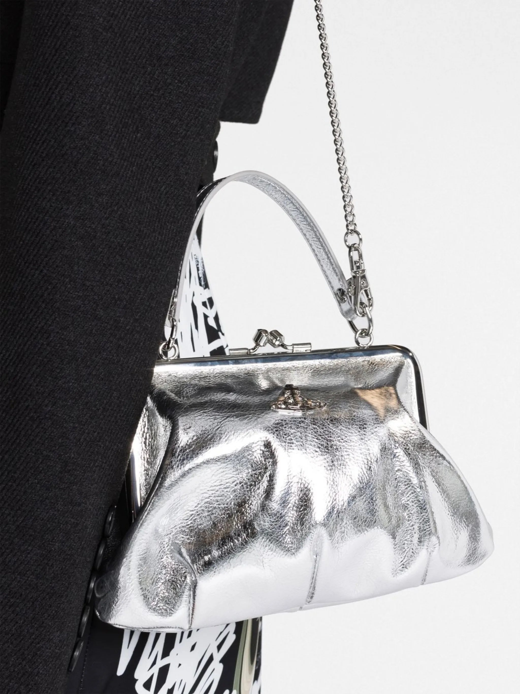 Granny Frame metallic mini bag