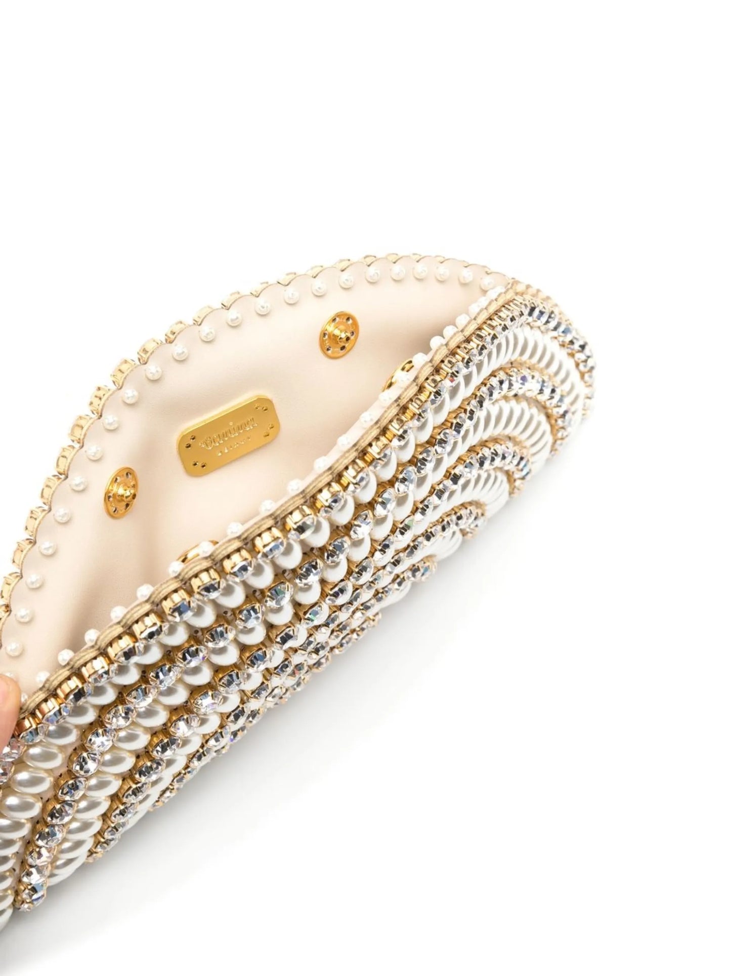 Nuit curved clutch bag