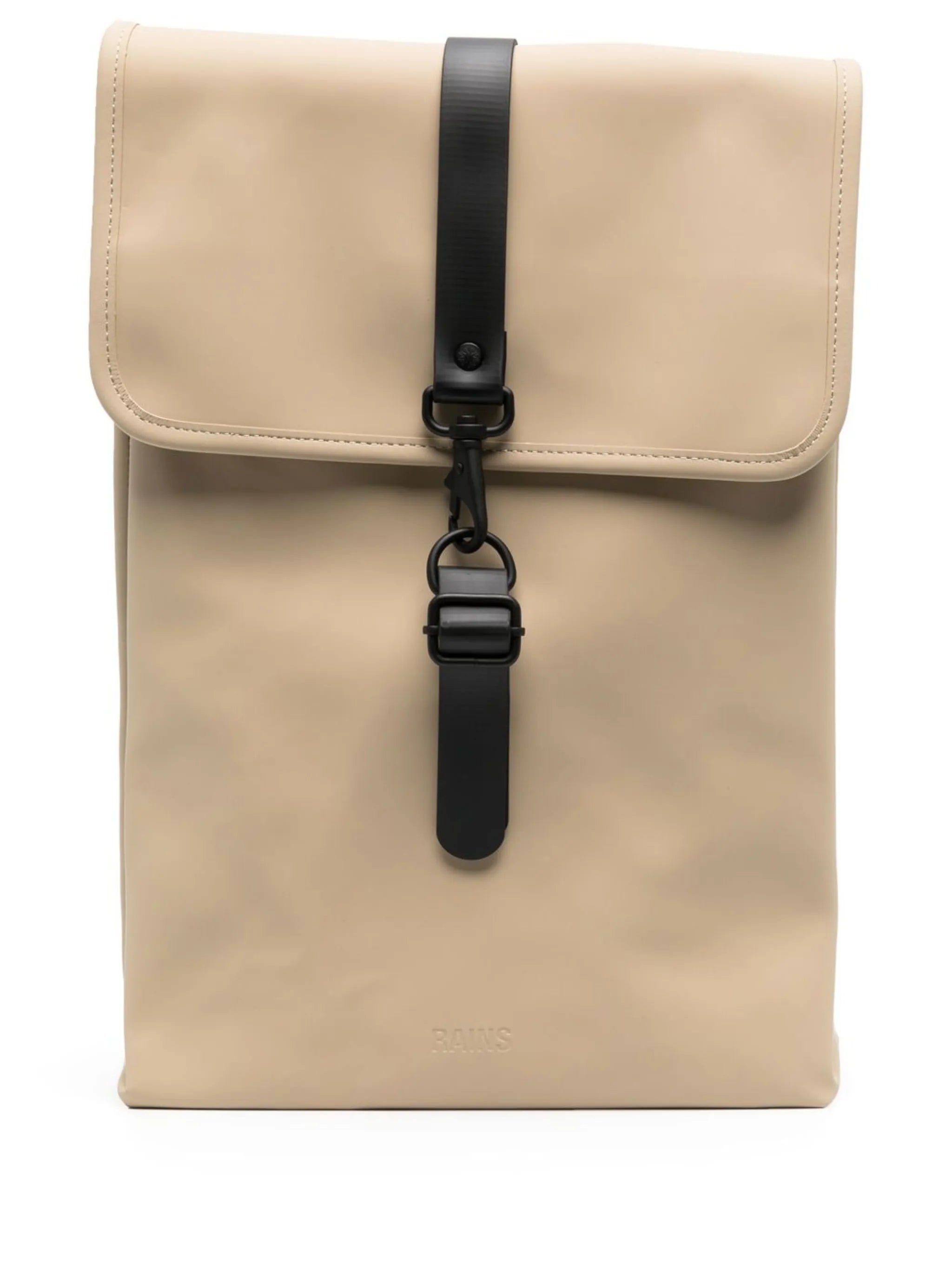 buckle-fastened flat backpack