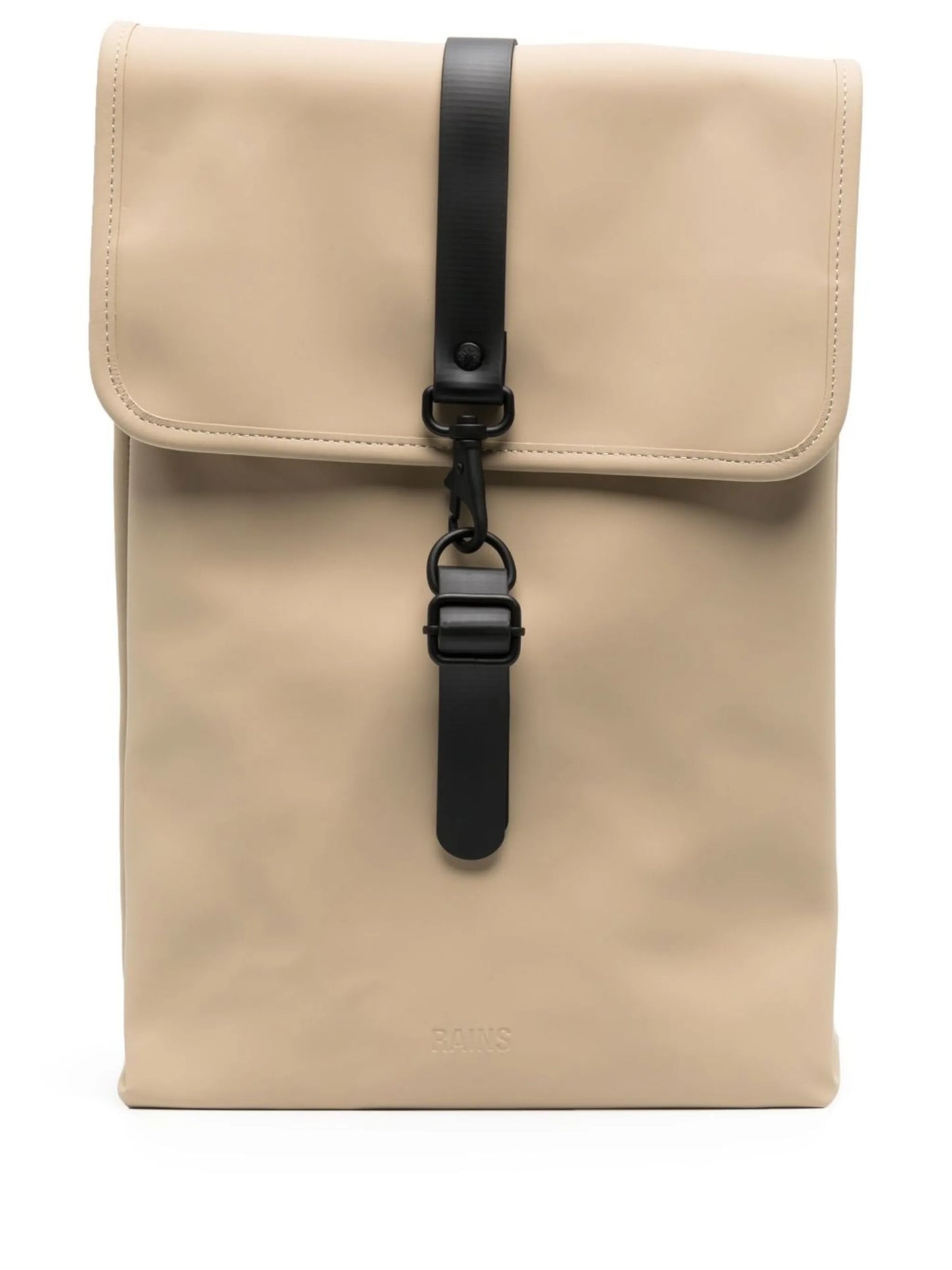 buckle-fastened flat backpack
