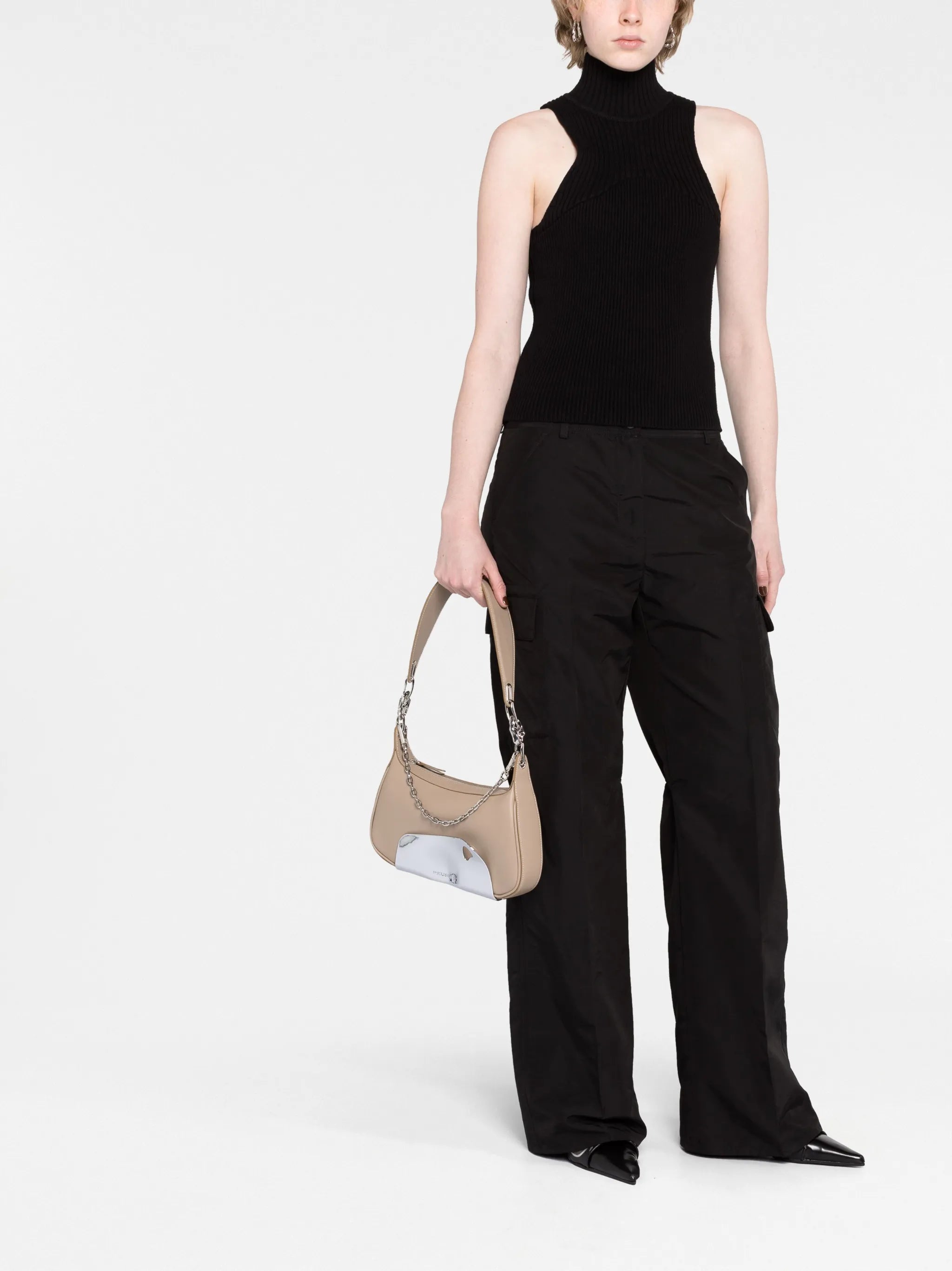 chrome-panel shoulder bag