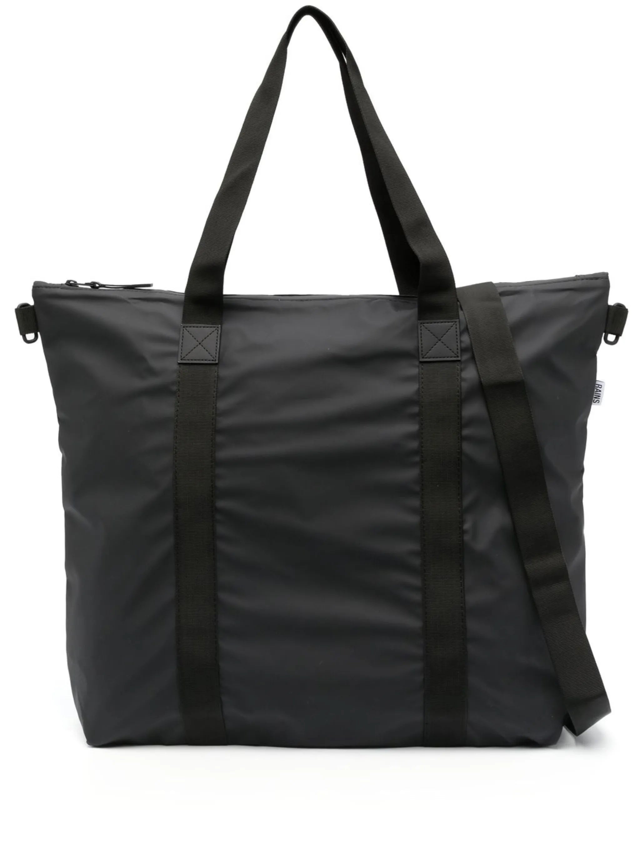 matte-finish zipped tote bag