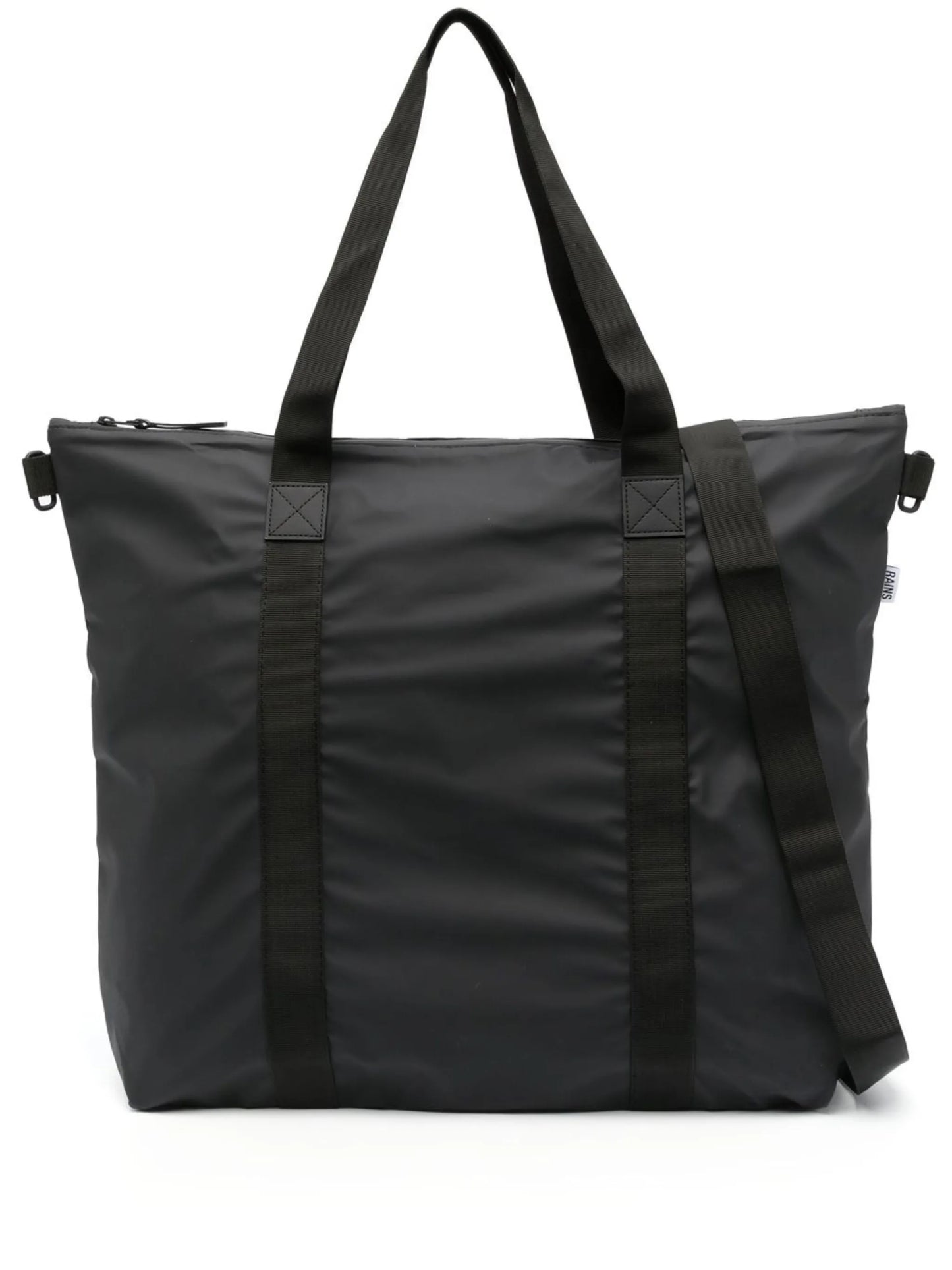 matte-finish zipped tote bag