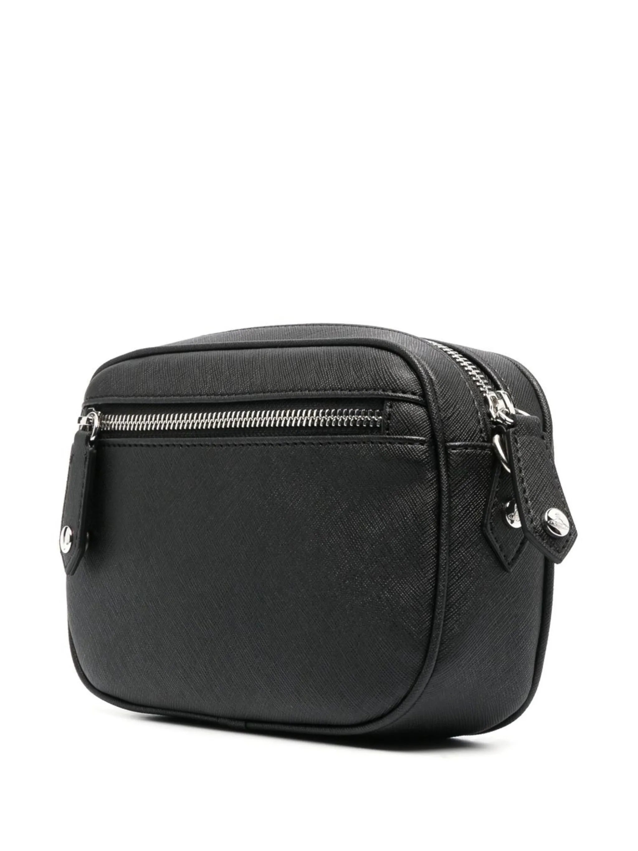 Orb-plaque crossbody bag