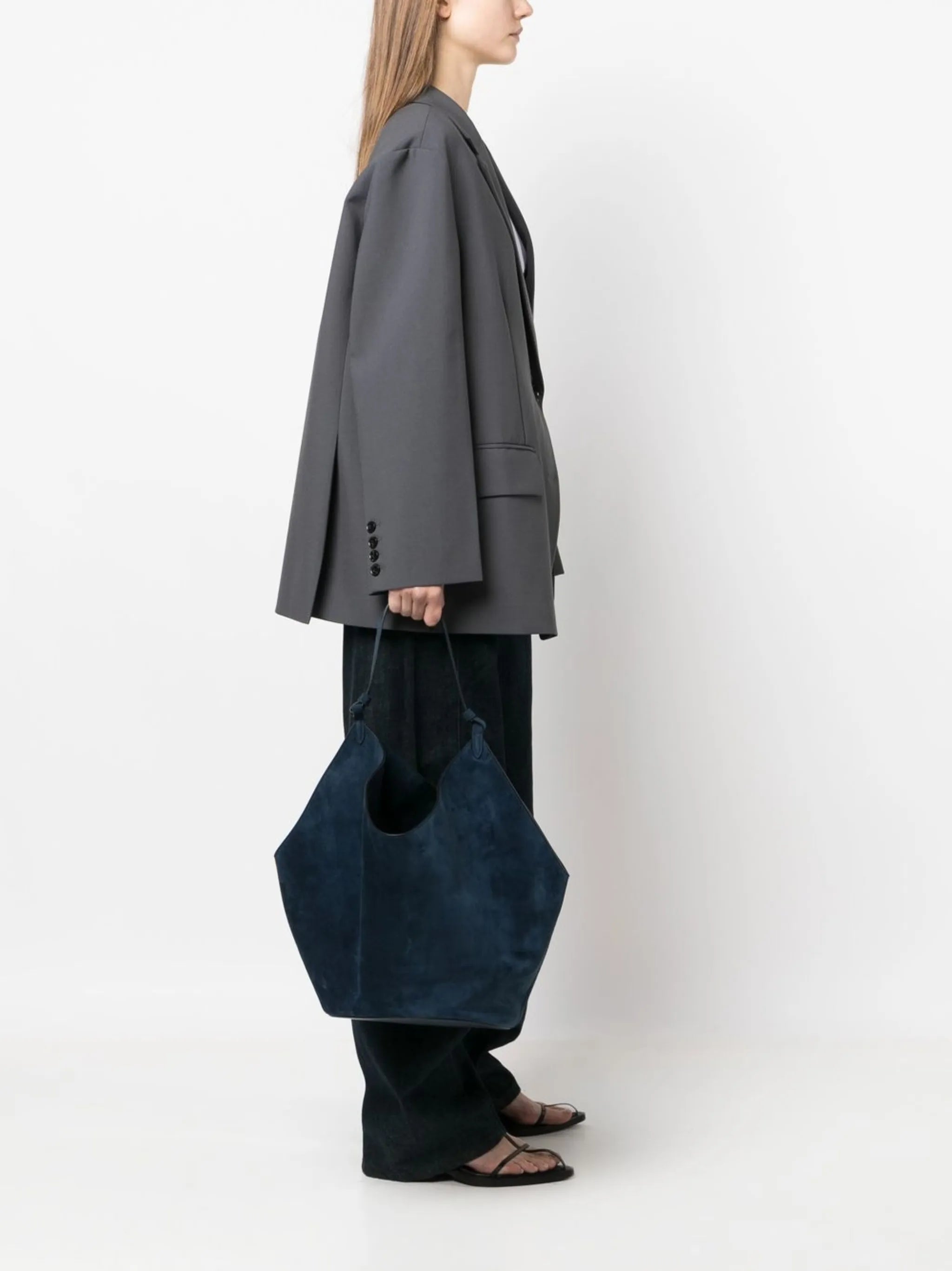 medium Lotus suede tote bag