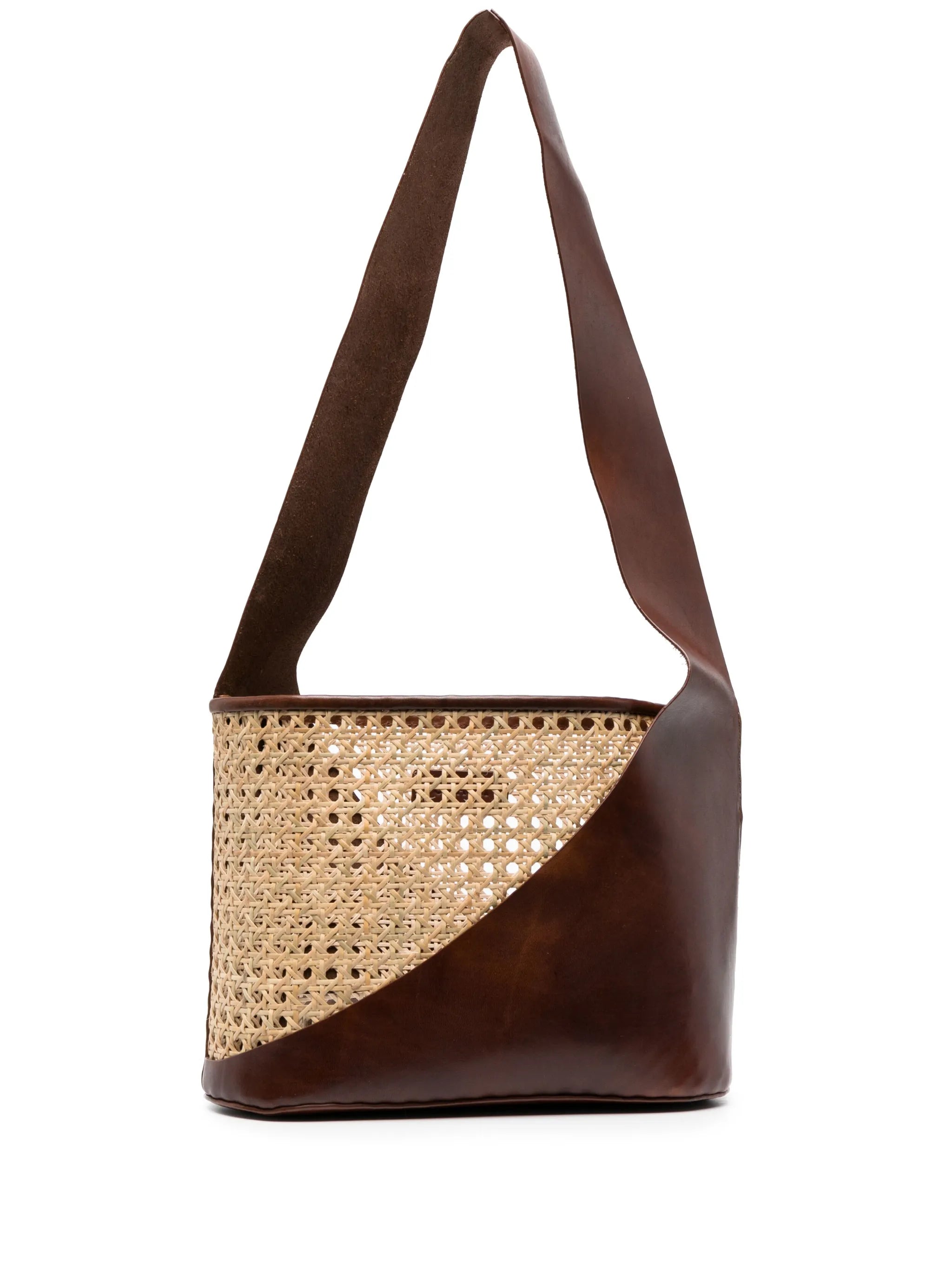 rattan layered shoulder bag
