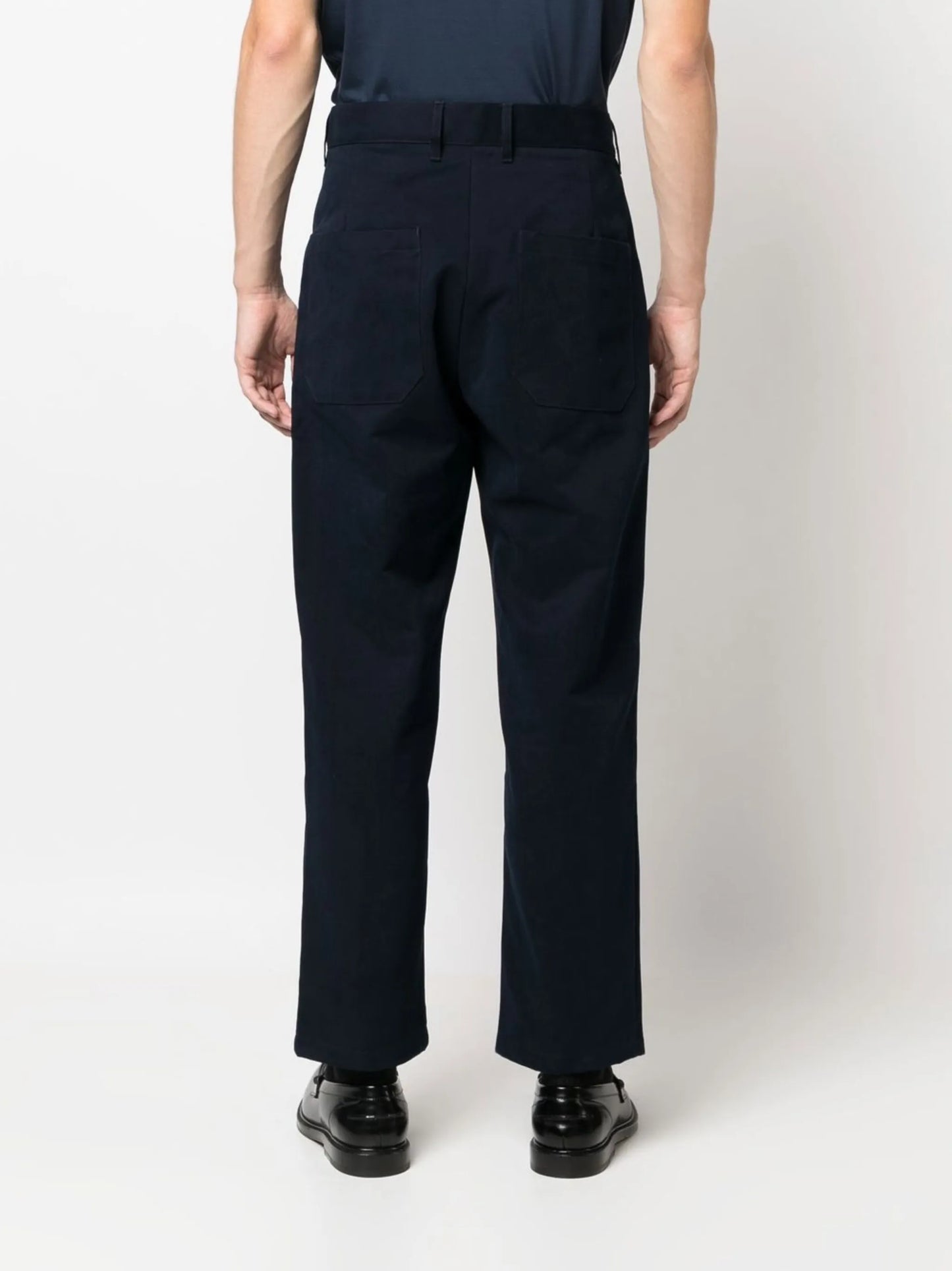 high-waisted cotton trousers