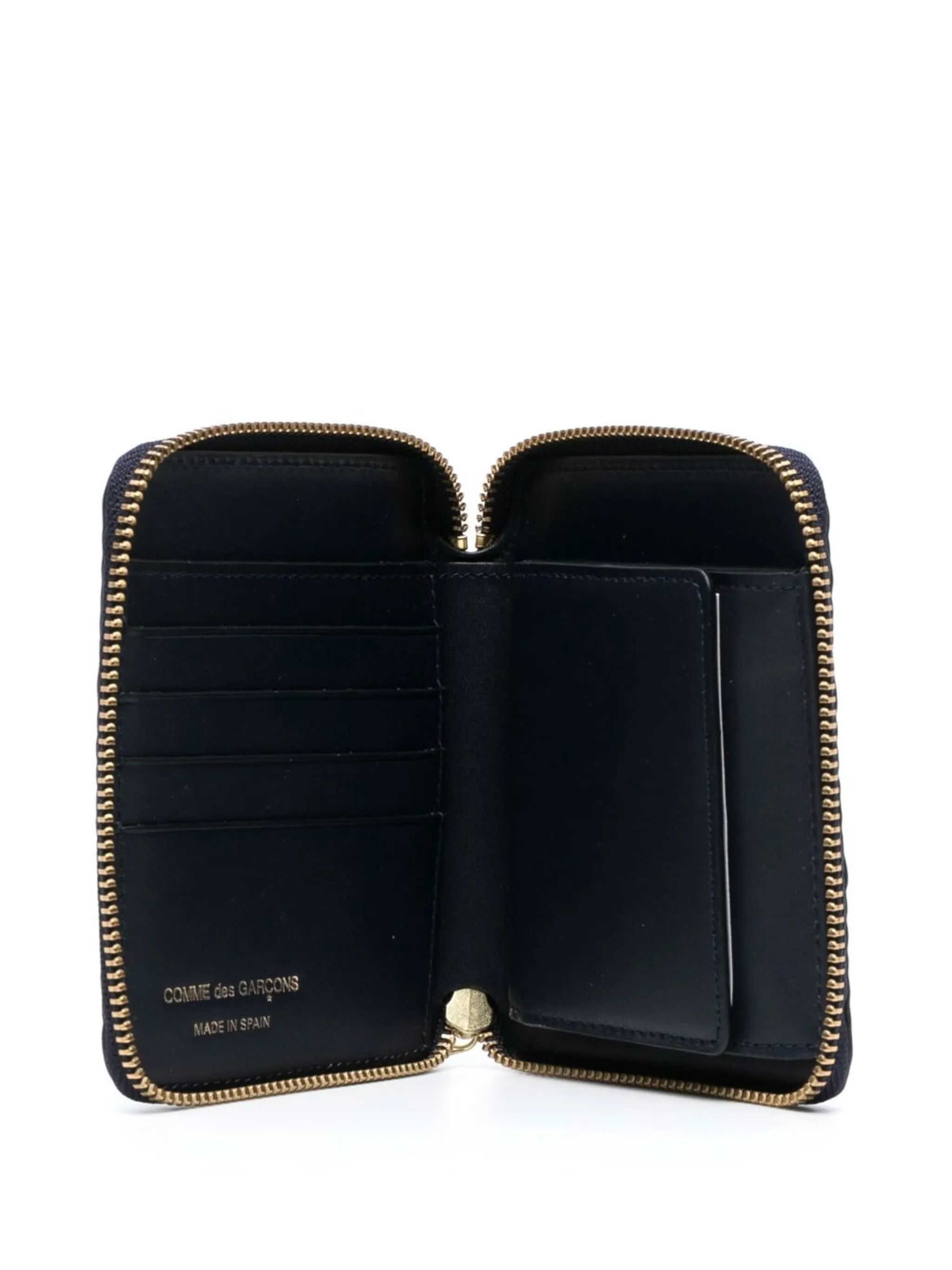 geometric-embossed zip-around wallet