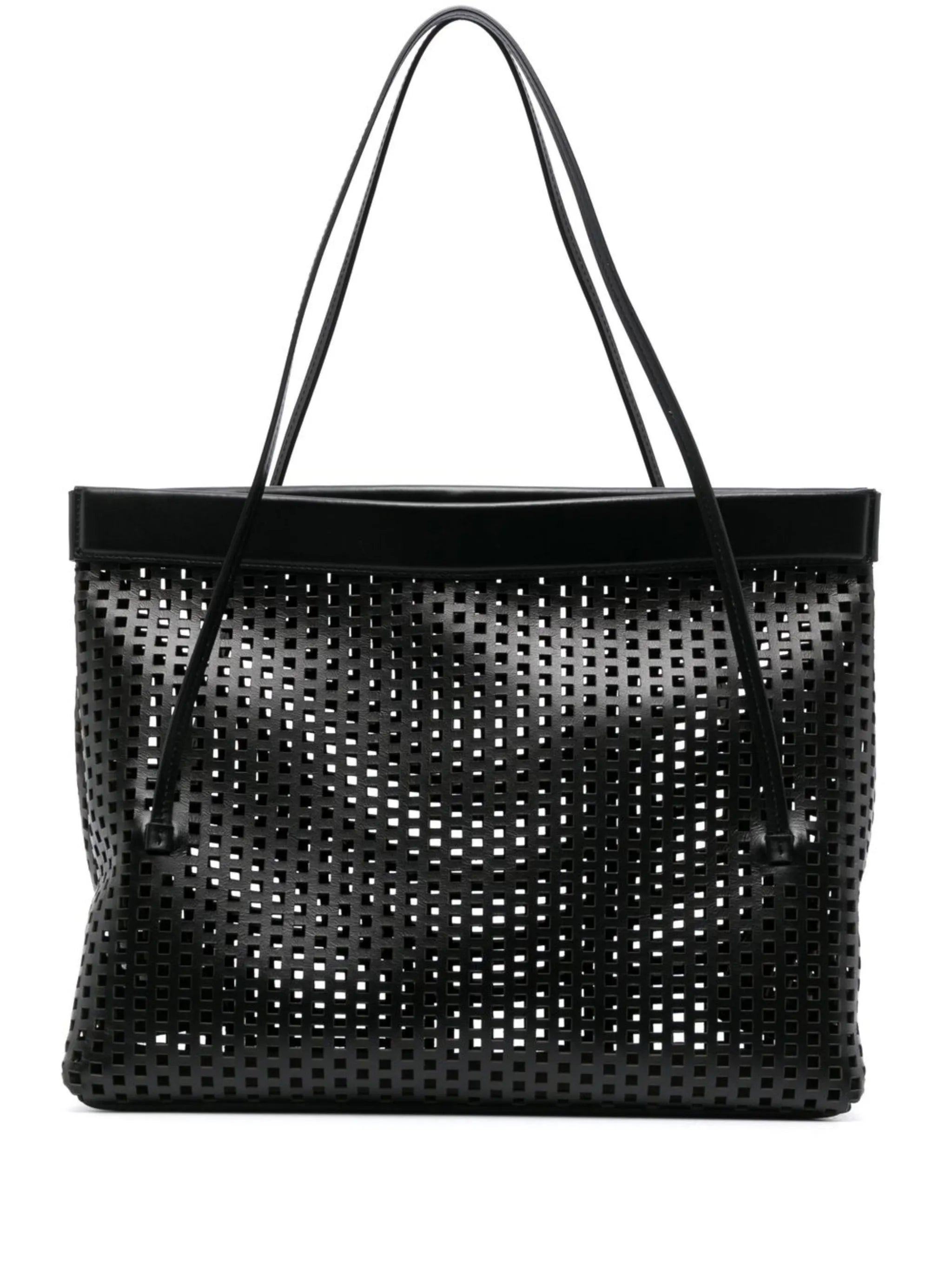 Joanna mesh leather tote bag