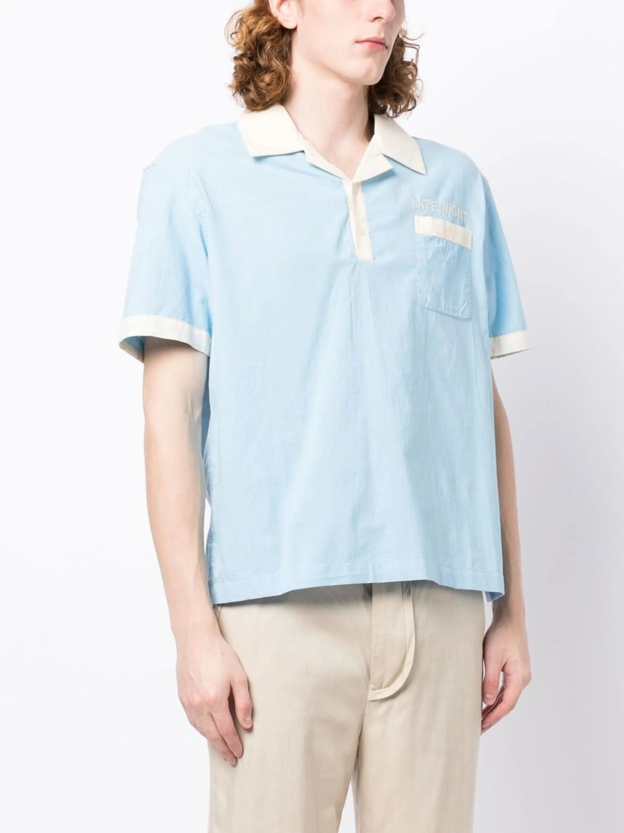 embroidered short-sleeved shirt