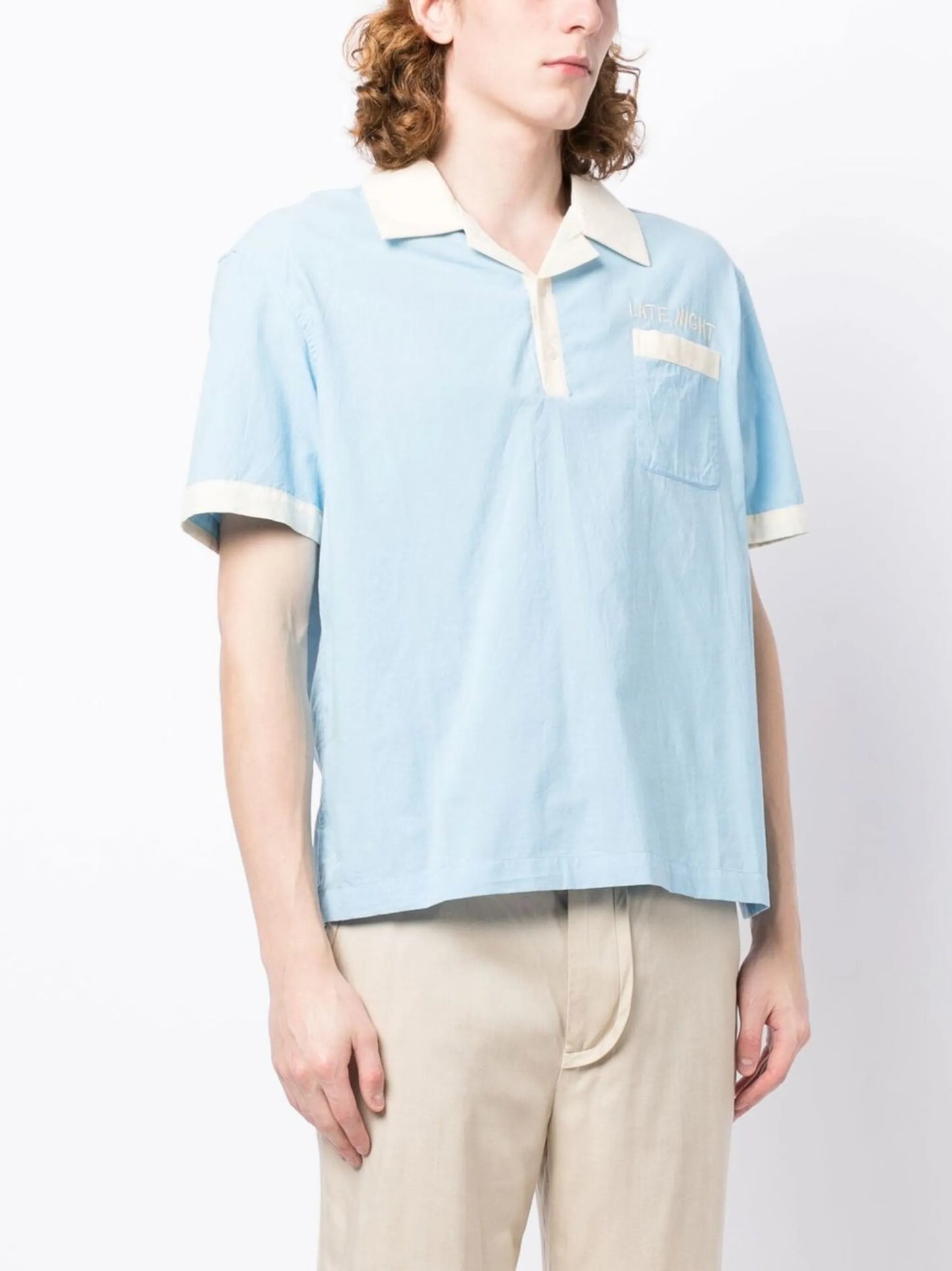 embroidered short-sleeved shirt