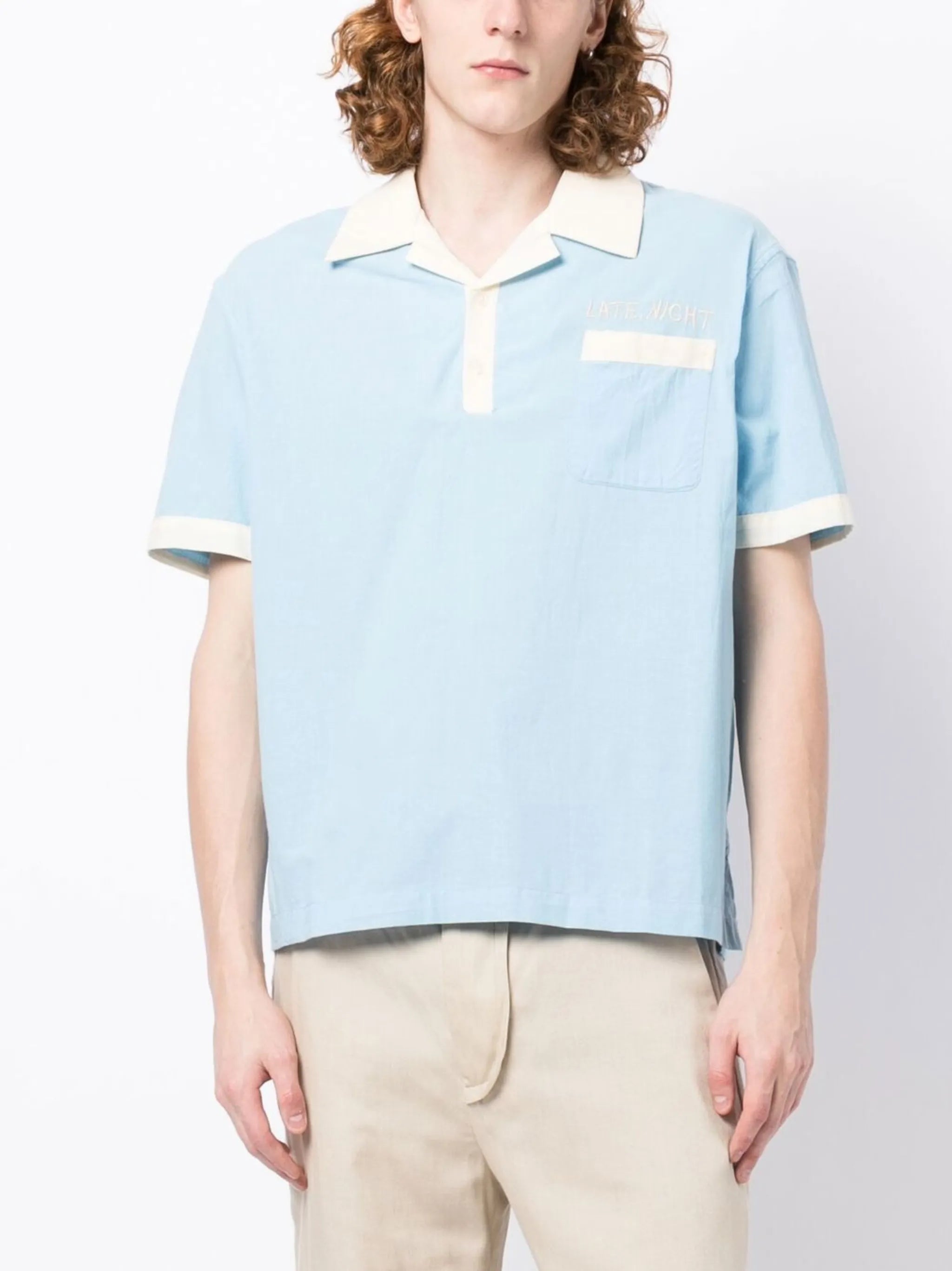 embroidered short-sleeved shirt