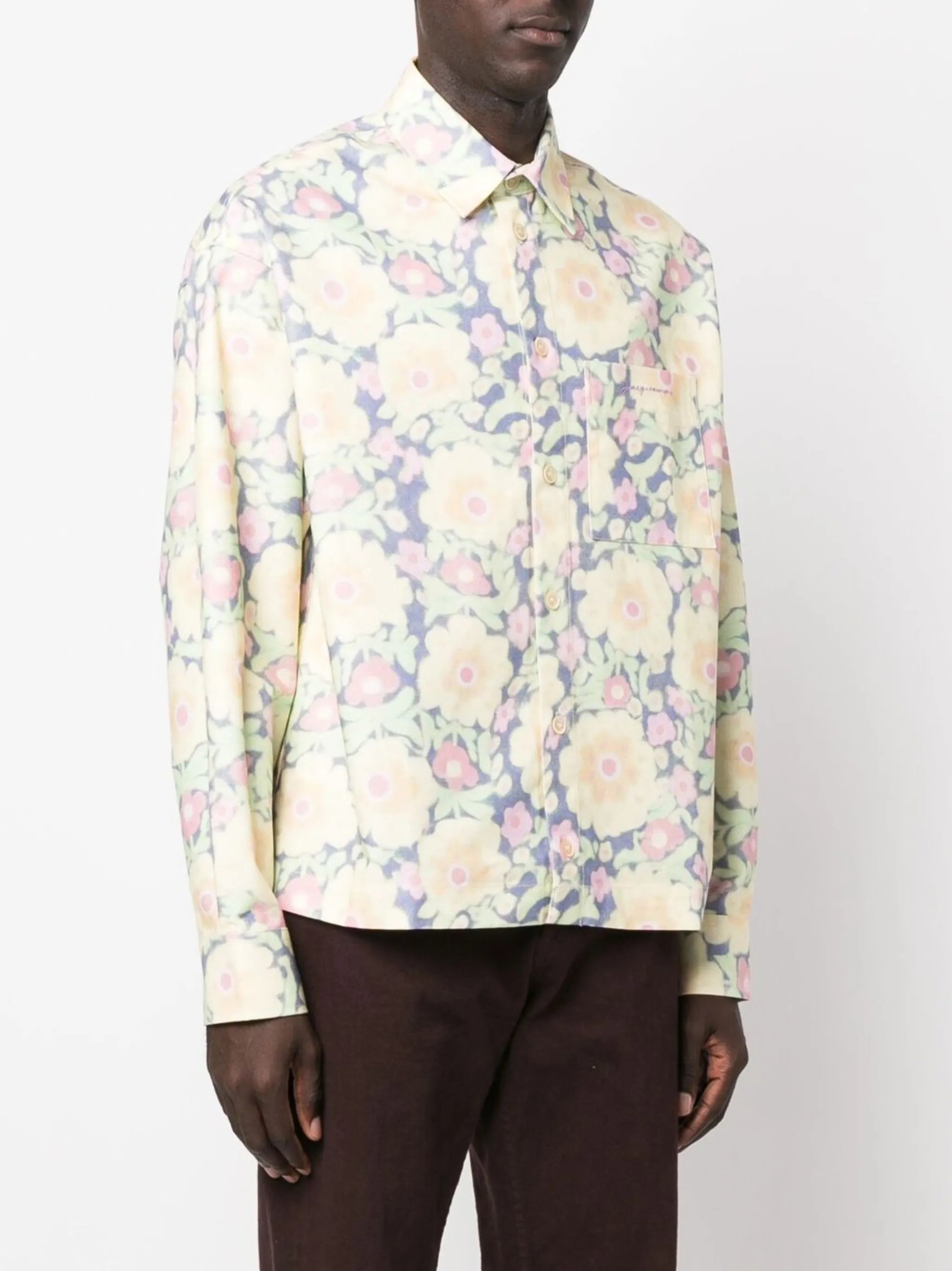 embroidered-logo long-sleeve shirt