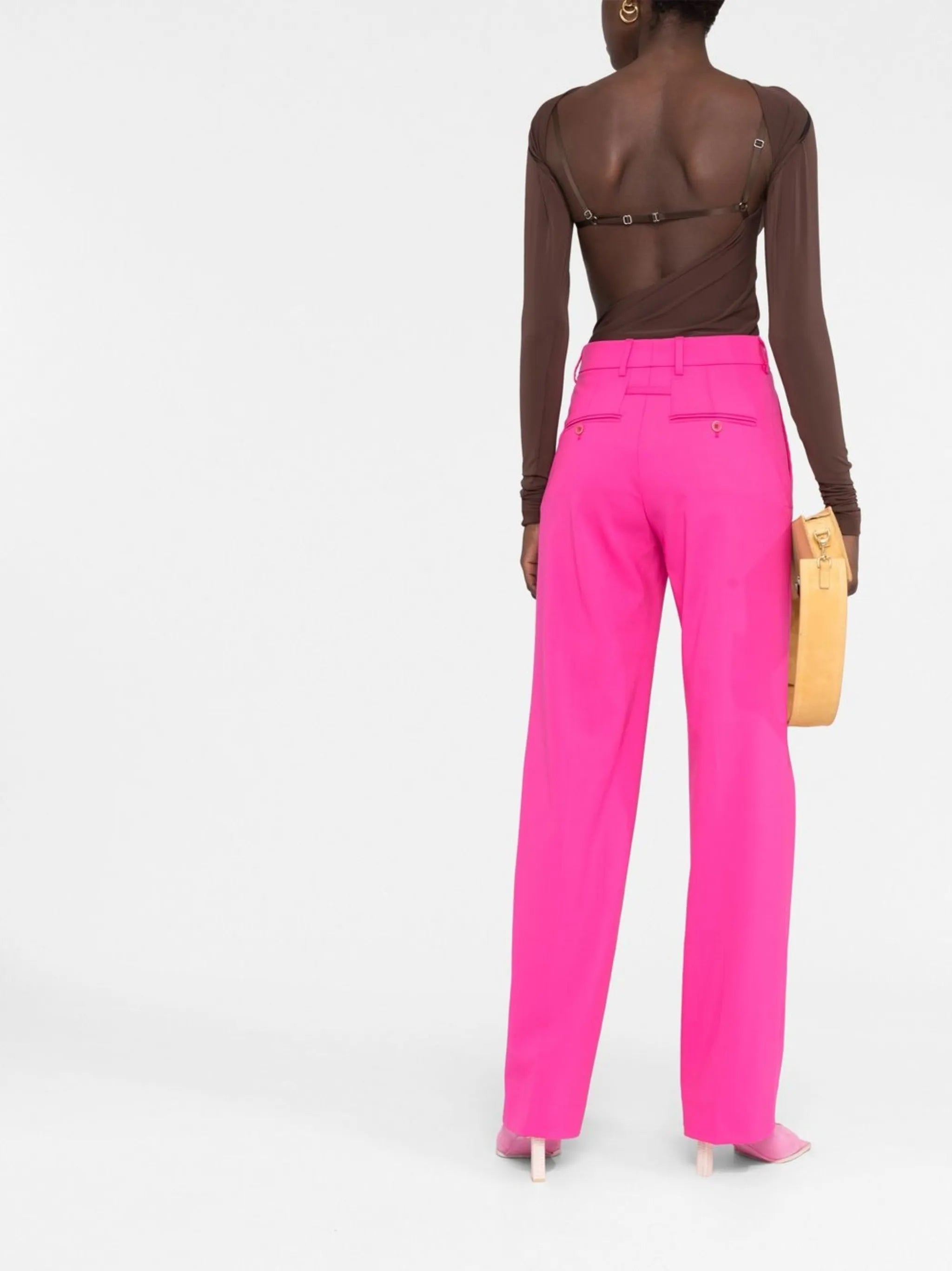 straight-leg tailored trousers