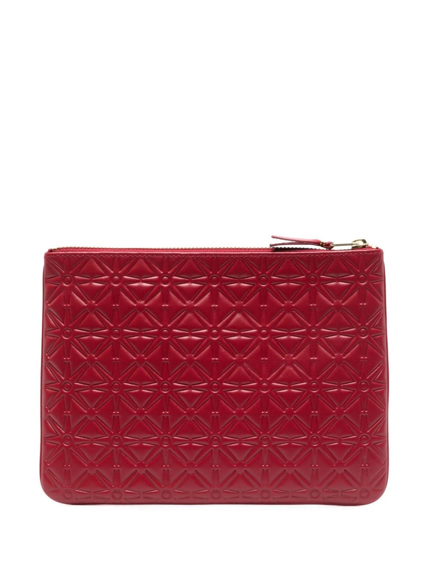 geometric-embossed leather wallet