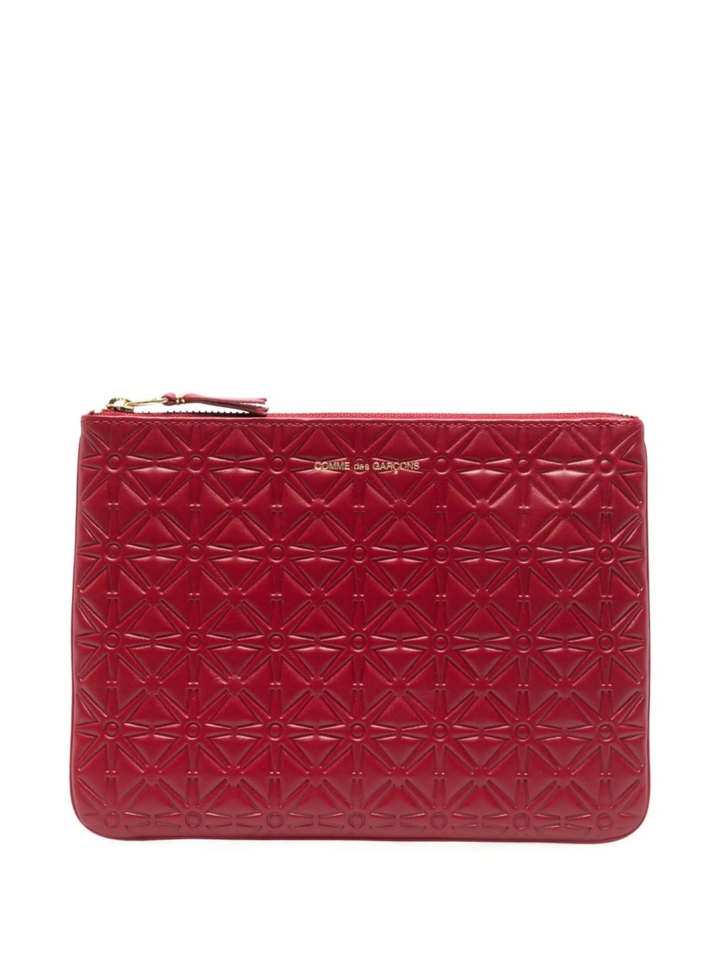 geometric-embossed leather wallet