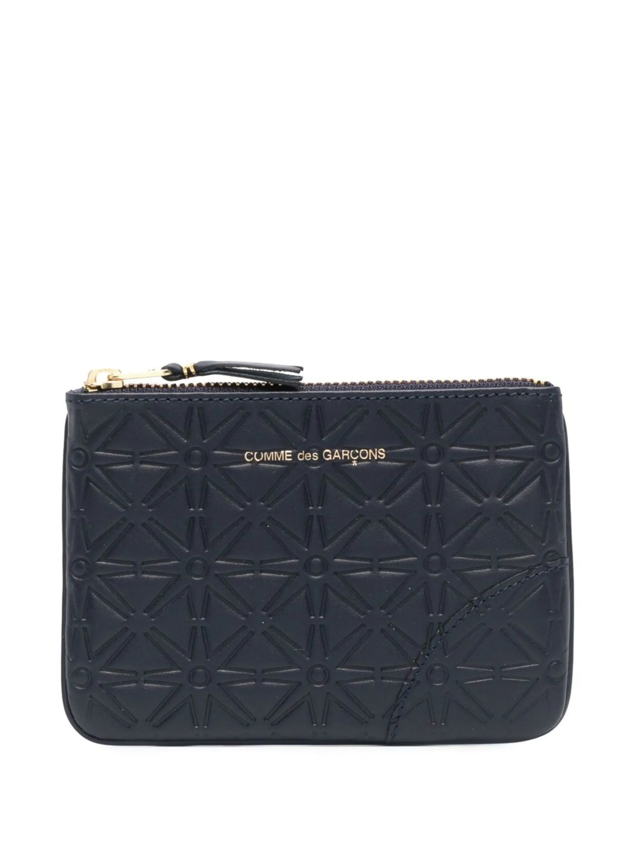 classic embossed-logo zipped wallet