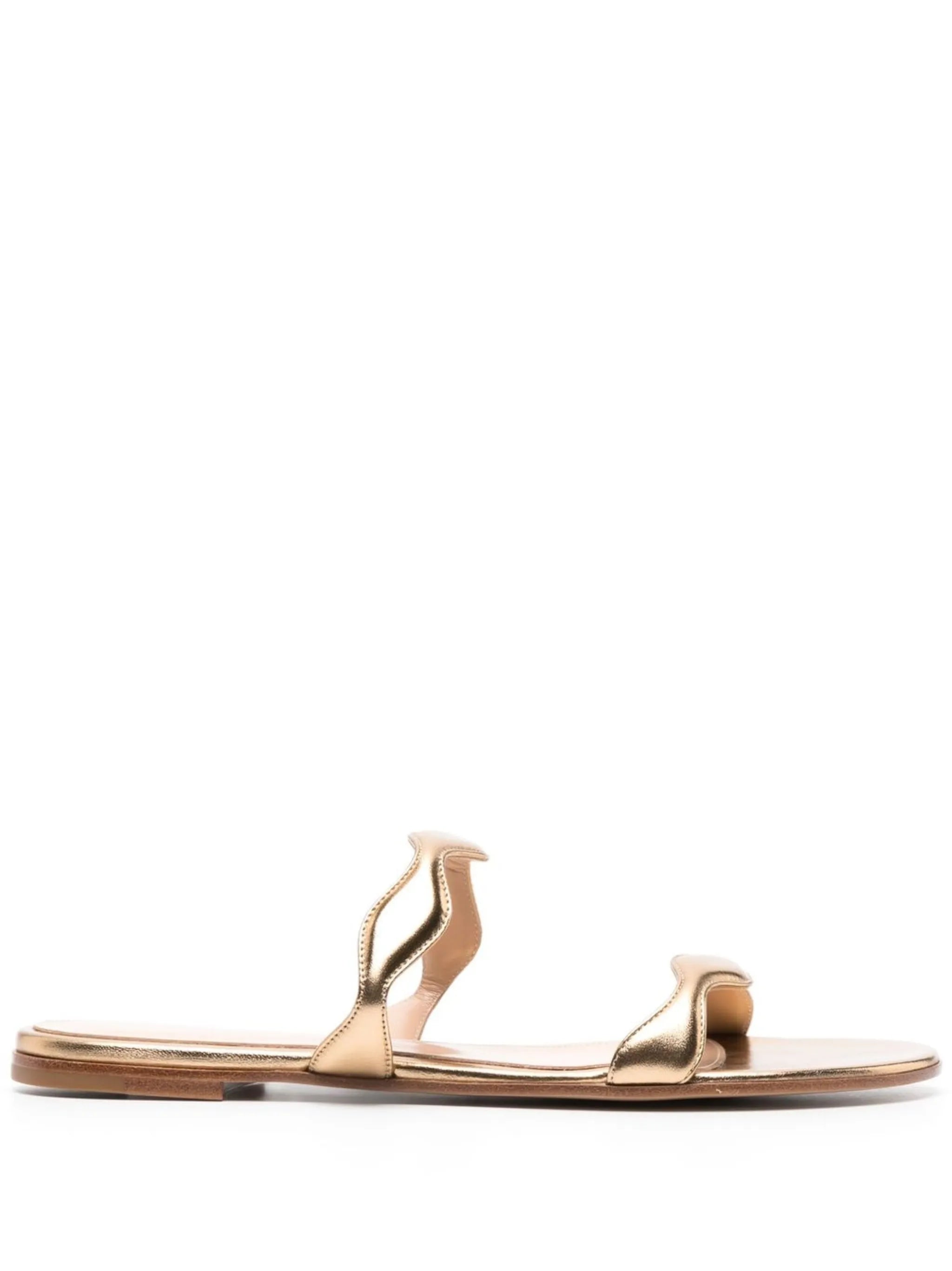 double-strap leather sandals