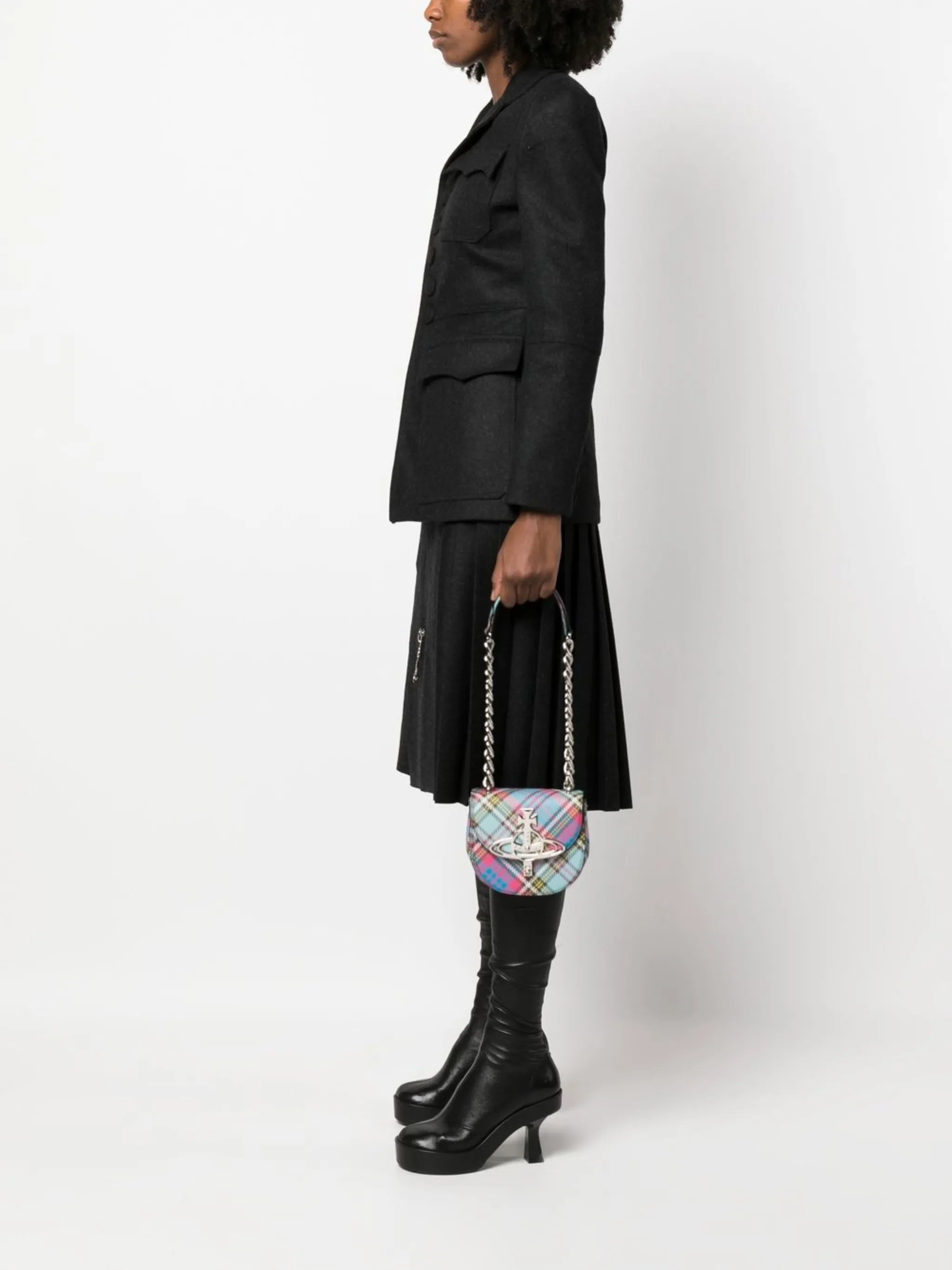 Sofia tartan-check crossbody bag