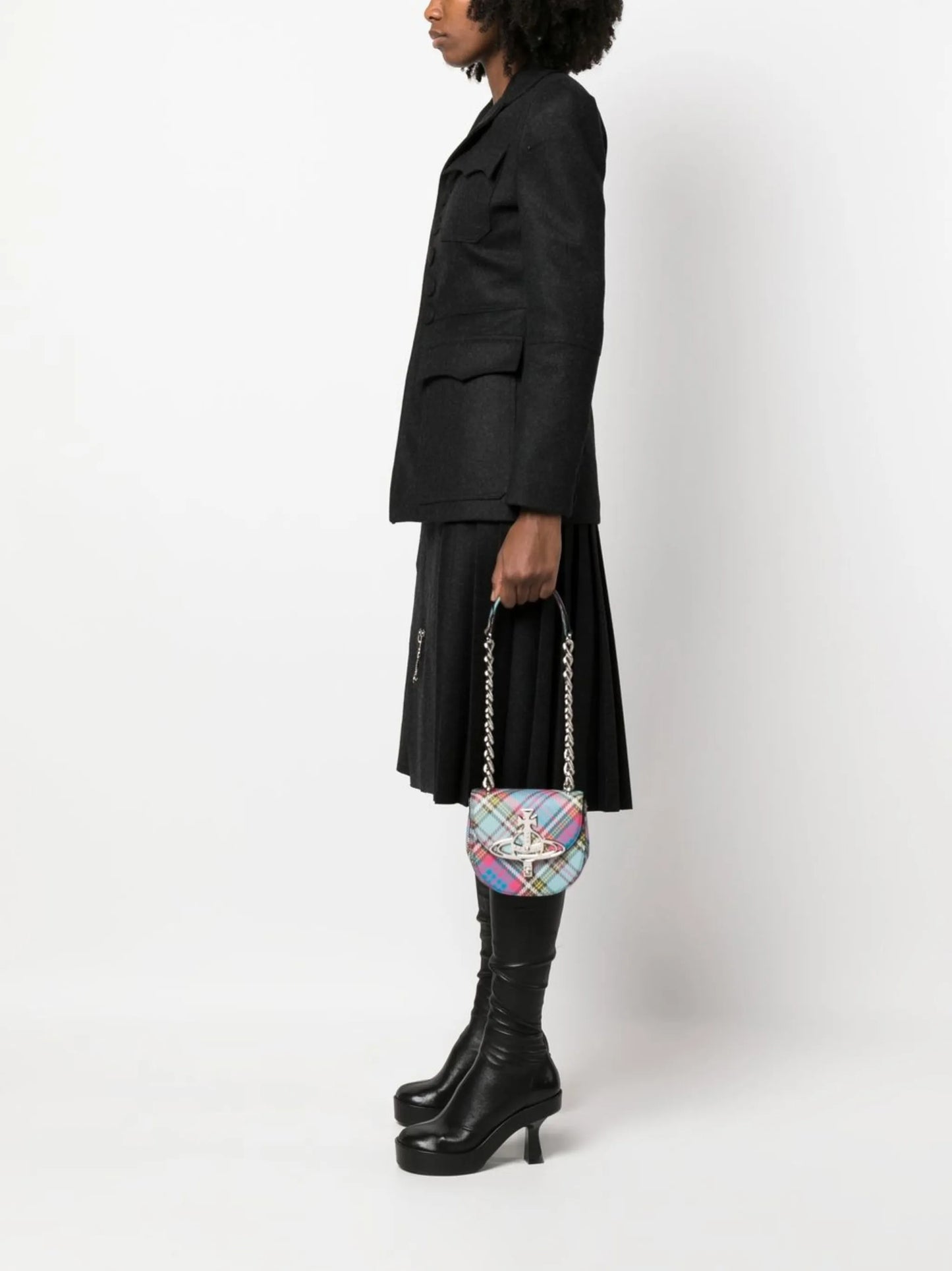 Sofia tartan-check crossbody bag